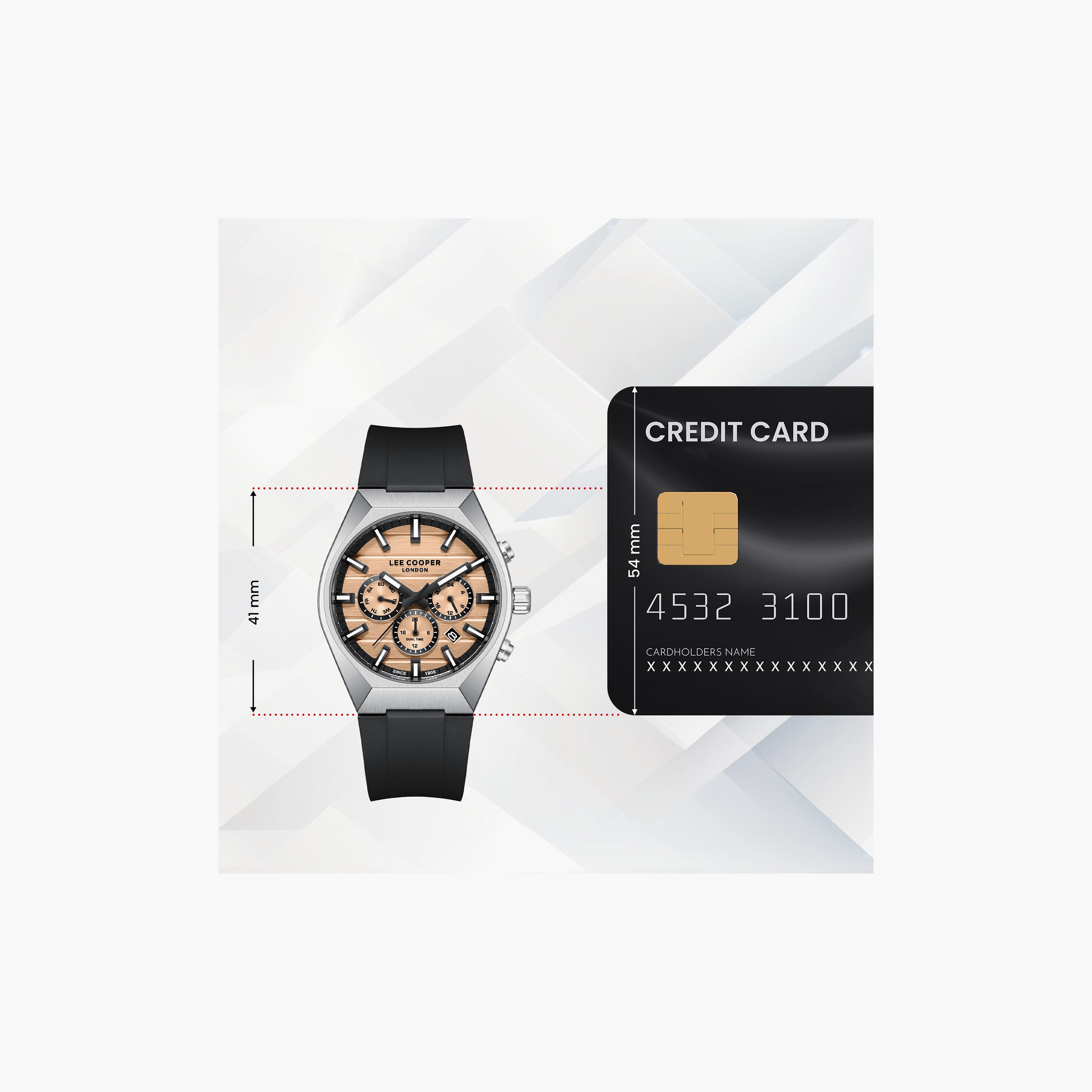 Lee Cooper Men's 41 MM Analog Rose Gold Dial Silicone Strap | LC08388-300-men-watchesandjewellery-watches-image-10