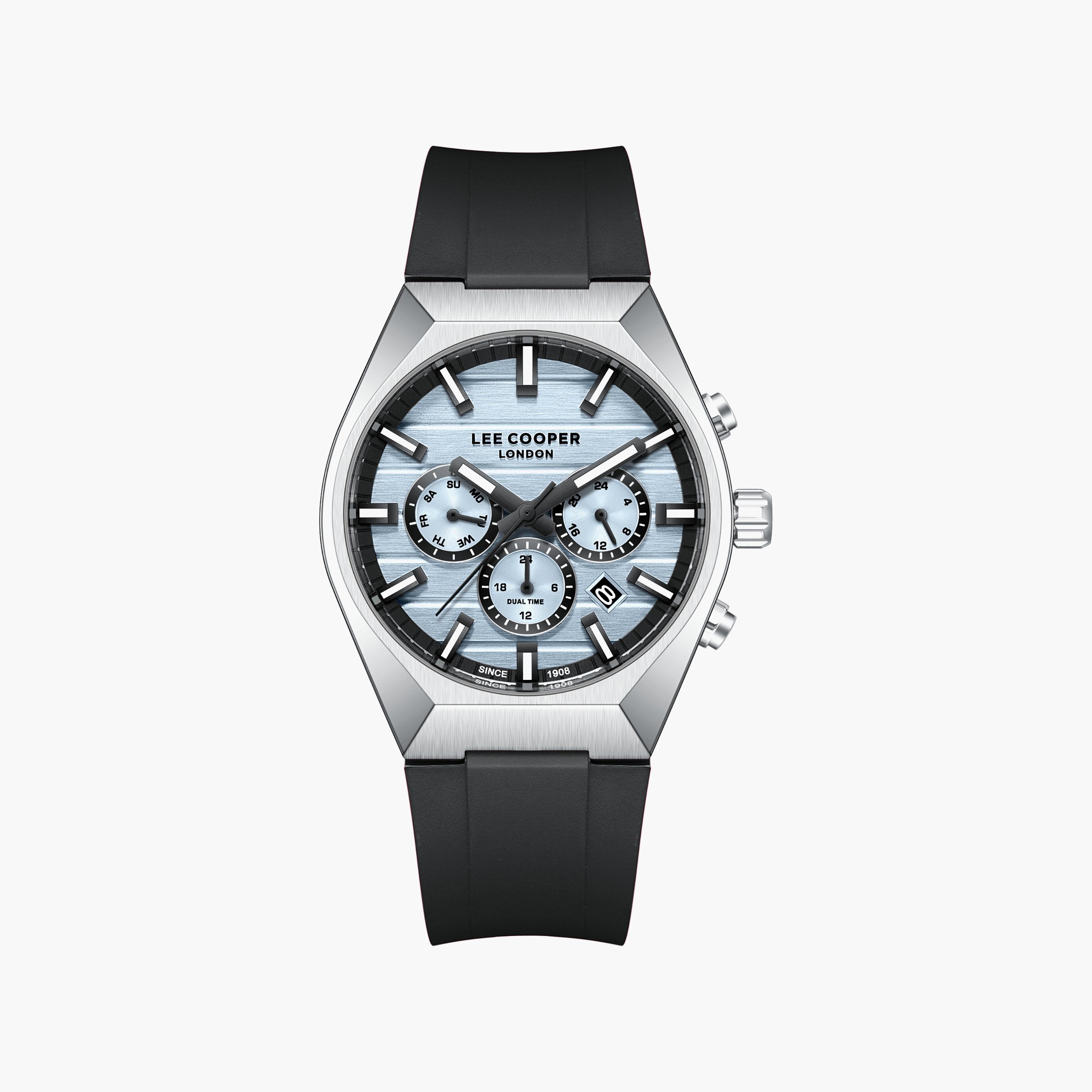 Lee Cooper Men's 41 MM Analog Blue Dial Silicone Strap | LC08388-301-men-watchesandjewellery-watches-image-1