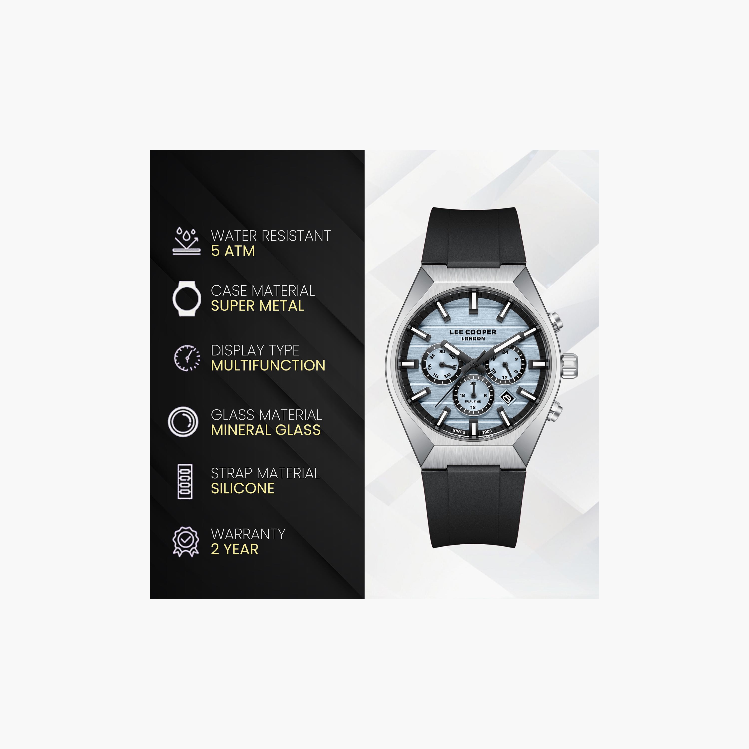 Lee Cooper Men's 41 MM Analog Blue Dial Silicone Strap | LC08388-301-men-watchesandjewellery-watches-image-9
