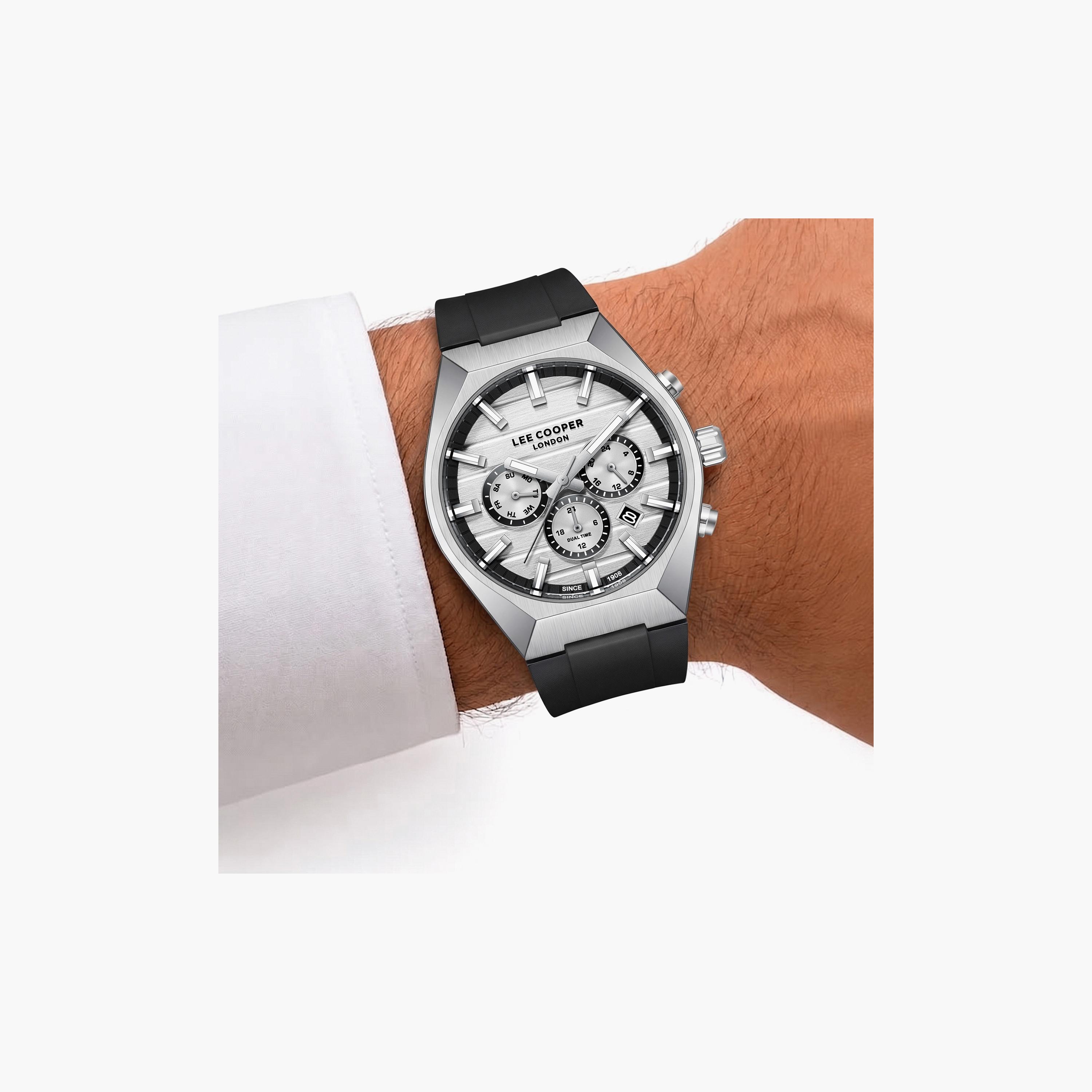 Lee Cooper Men's 41 MM Analog Silver Dial Silicone Strap | LC08388-331-men-watchesandjewellery-watches-image-7
