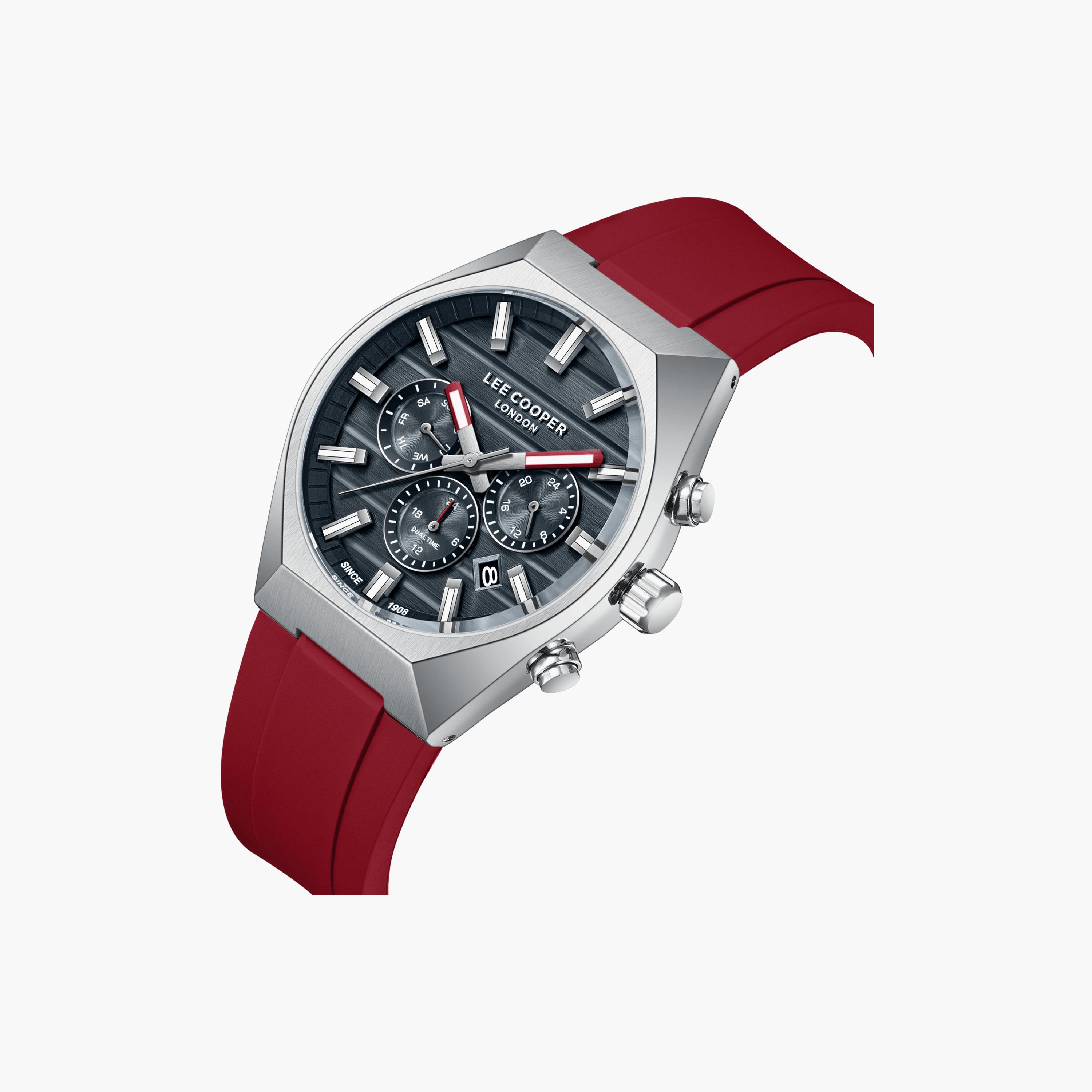 Lee Cooper Men's 41 MM Analog Grey Dial Silicone Strap | LC08388-398-men-watchesandjewellery-watches-image-3