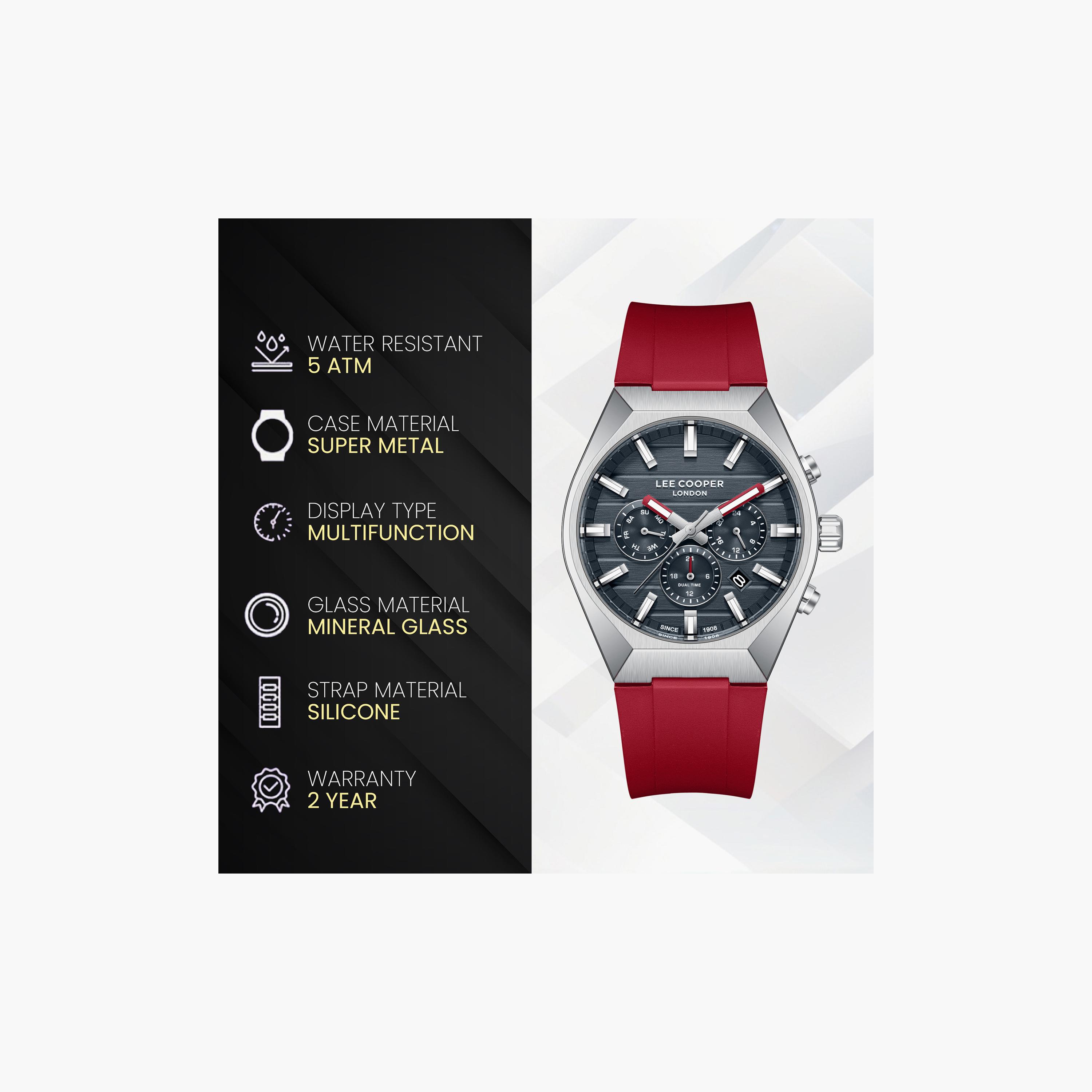 Lee Cooper Men's 41 MM Analog Grey Dial Silicone Strap | LC08388-398-men-watchesandjewellery-watches-image-9