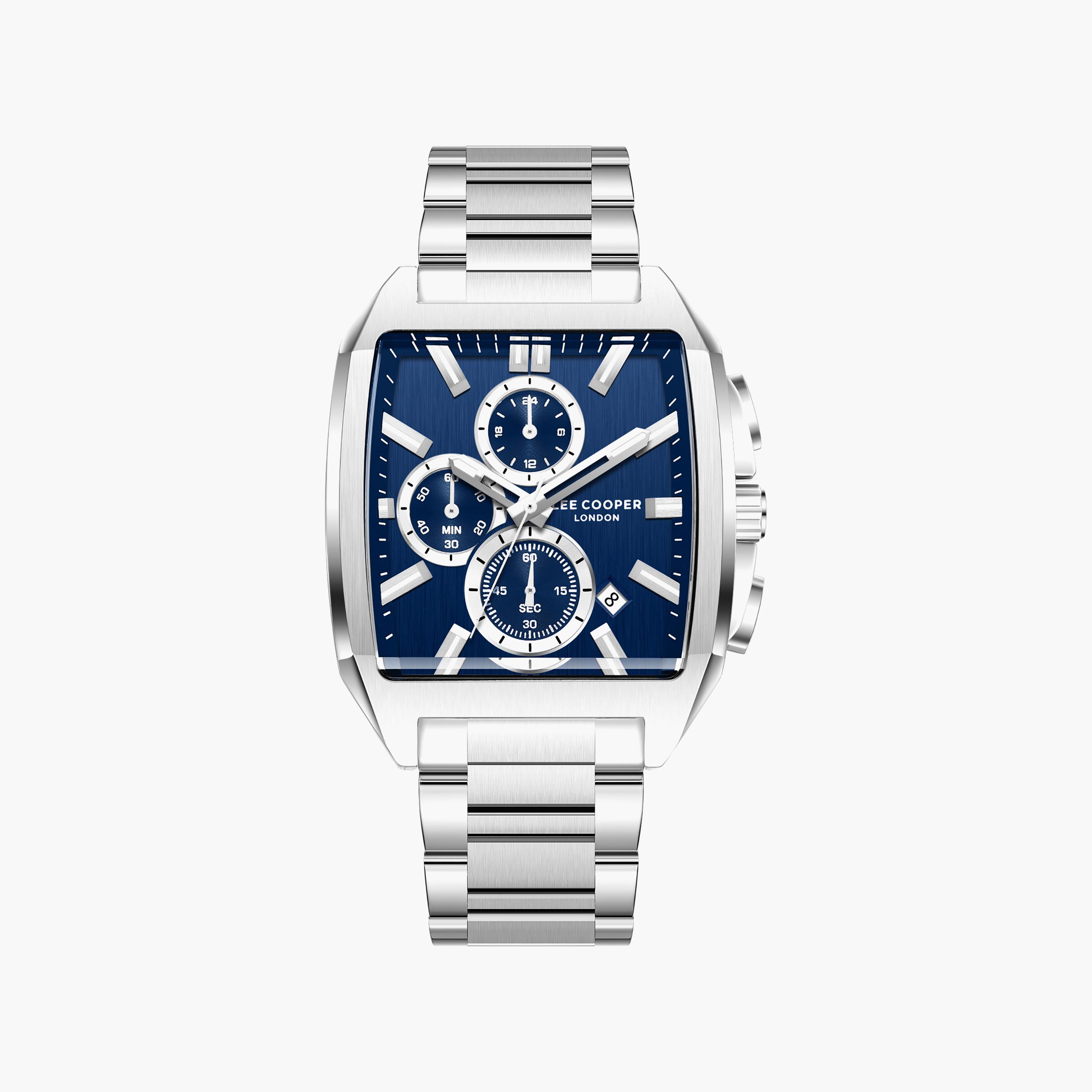 Lee Cooper Men's 50 MM Analog Dark Blue Dial Metal Strap | LC08344-390-men-watchesandjewellery-watches-image-1