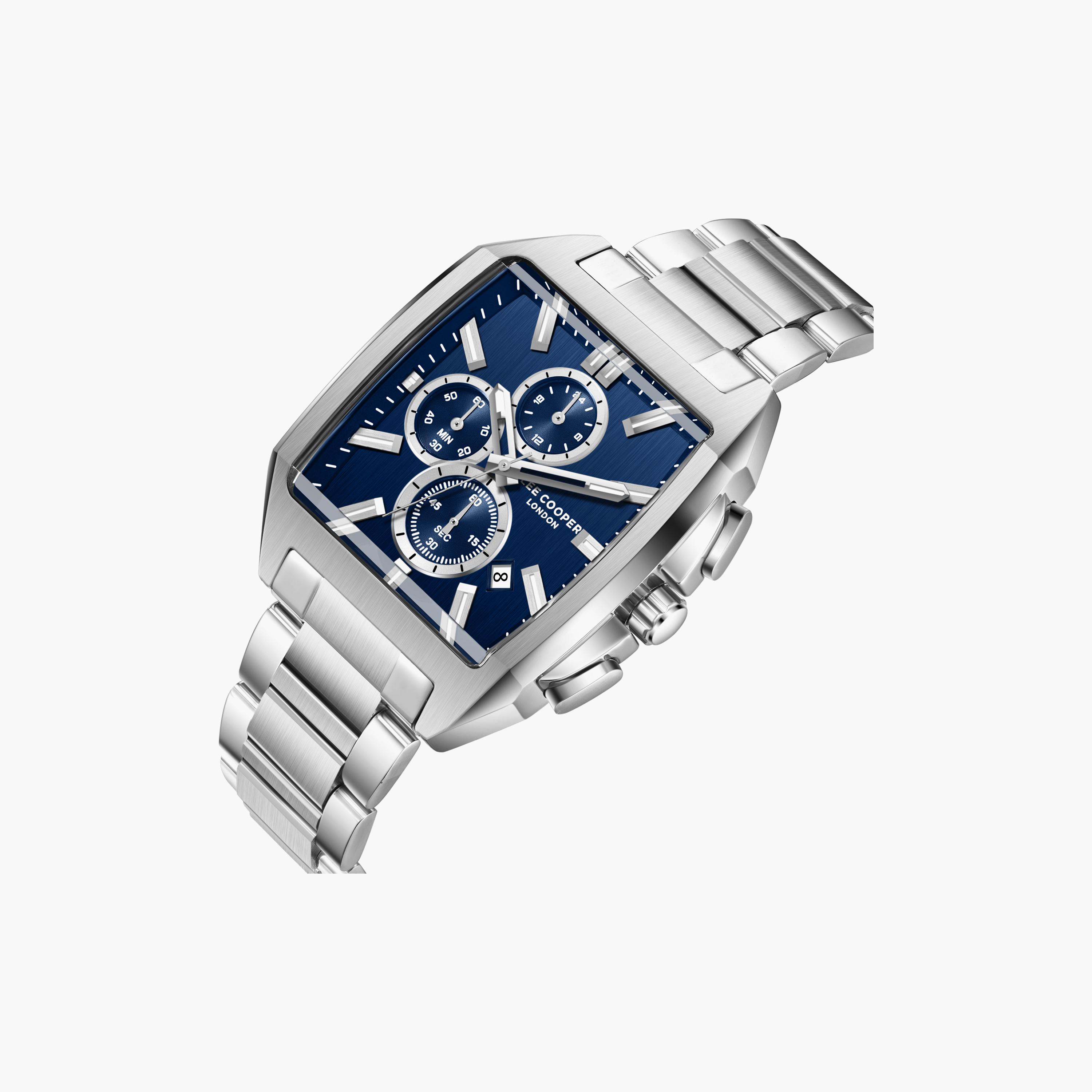 Lee Cooper Men's 50 MM Analog Dark Blue Dial Metal Strap | LC08344-390-men-watchesandjewellery-watches-image-3