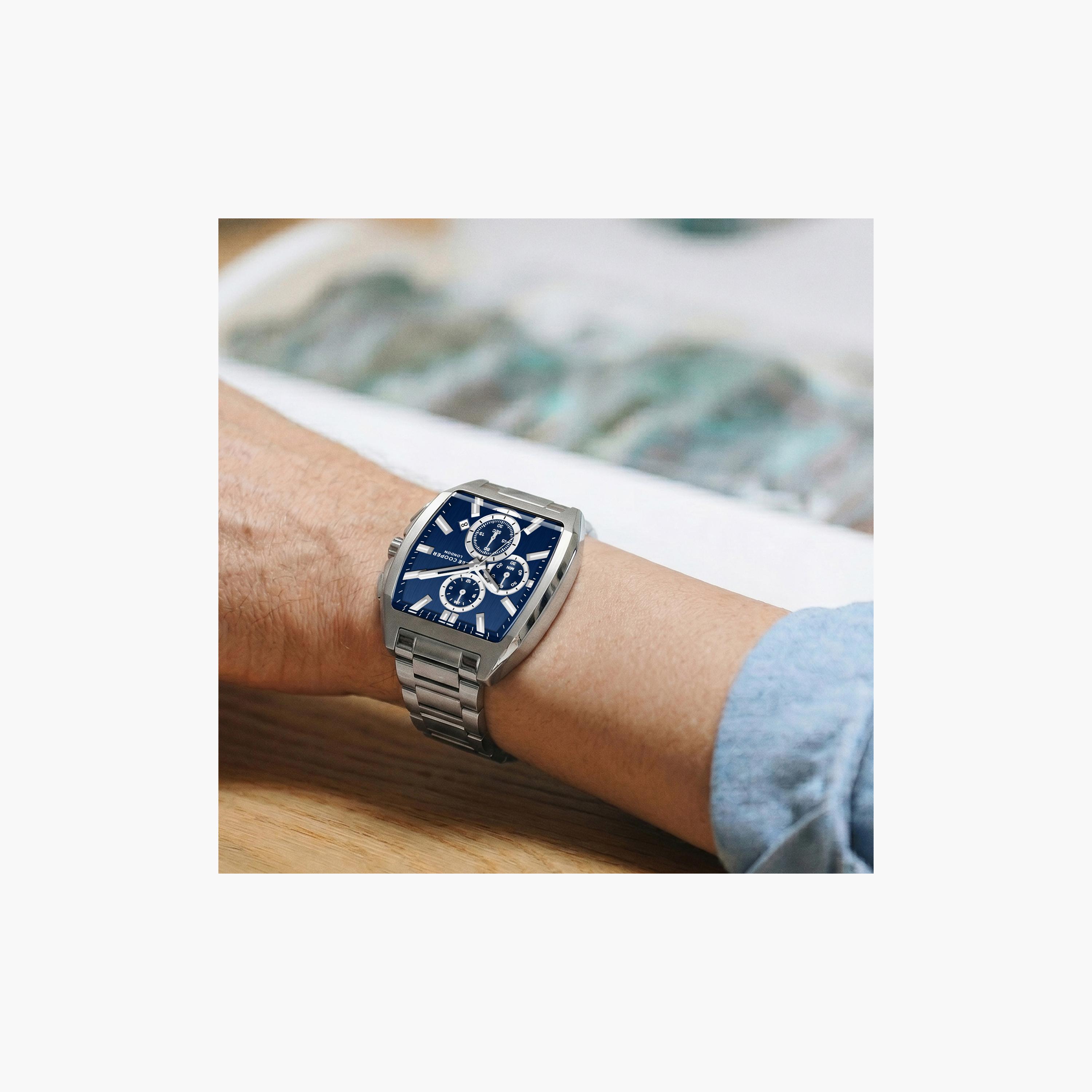 Lee Cooper Men's 50 MM Analog Dark Blue Dial Metal Strap | LC08344-390-men-watchesandjewellery-watches-image-7