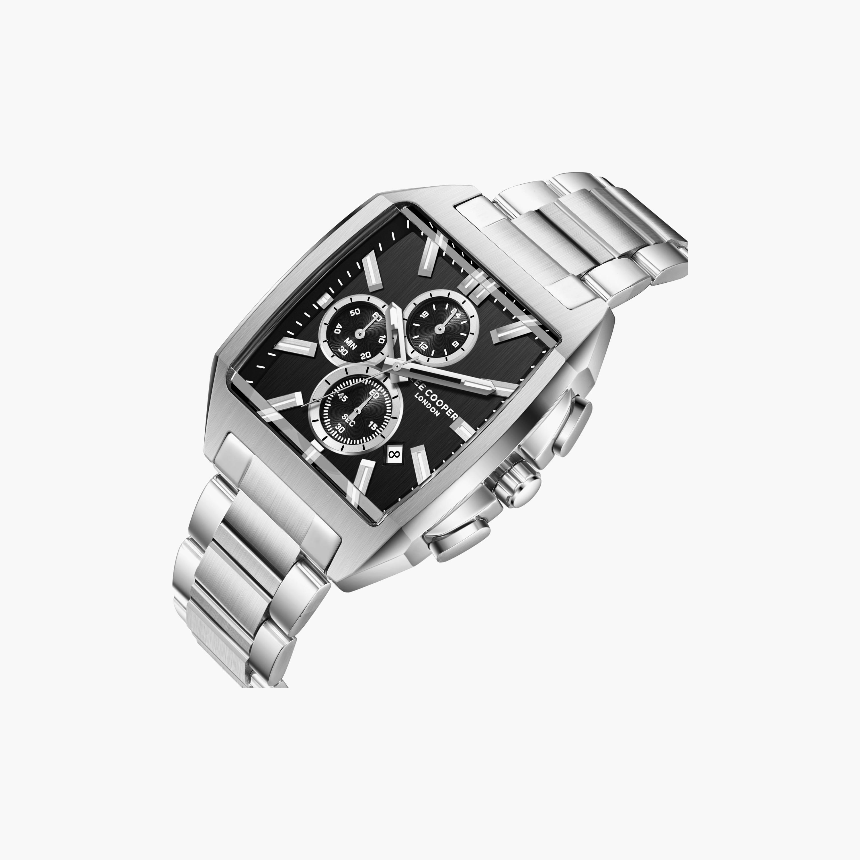 Lee Cooper Men's 50 MM Analog Black Dial Metal Strap | LC08344-350-men-watchesandjewellery-watches-image-3