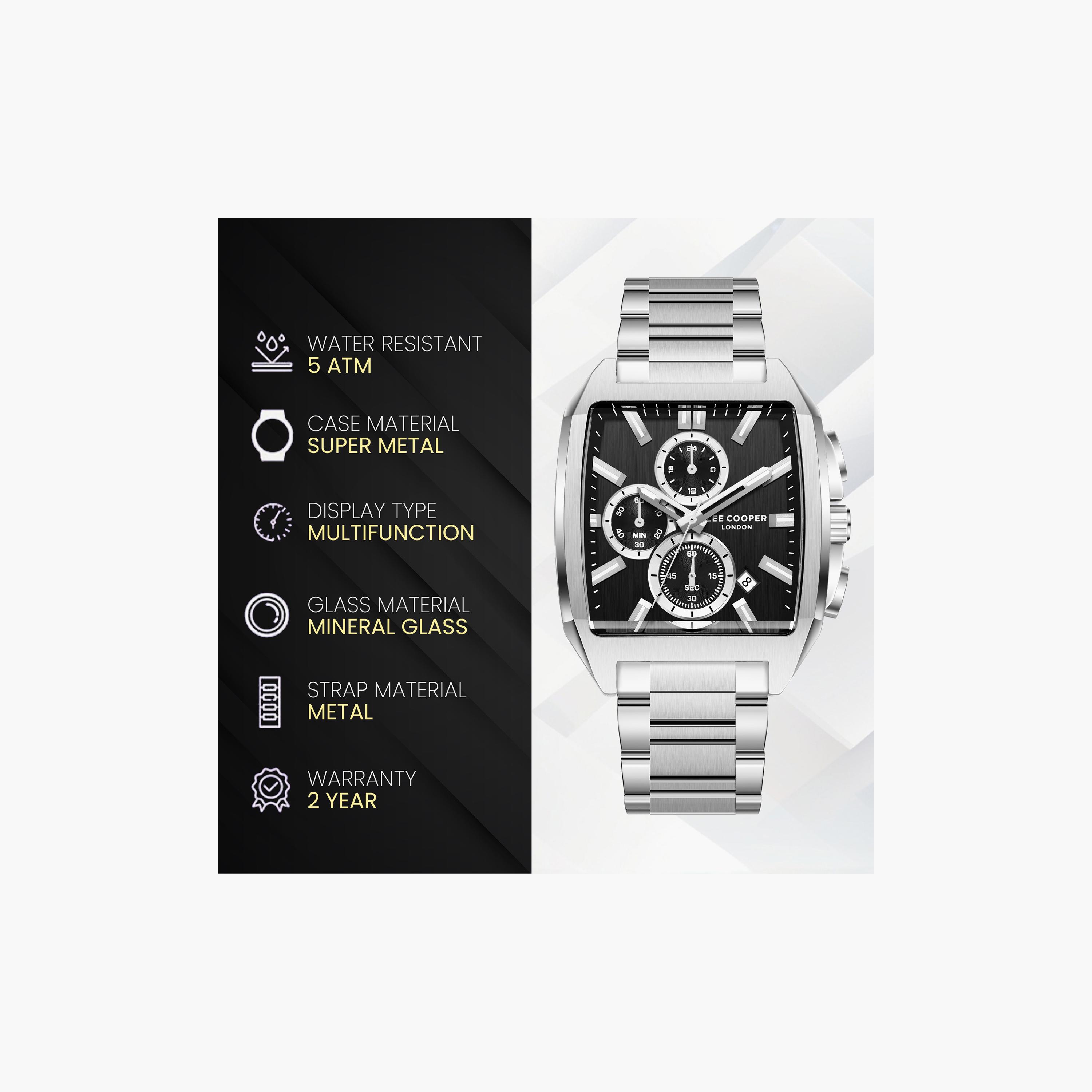 Lee Cooper Men's 50 MM Analog Black Dial Metal Strap | LC08344-350-men-watchesandjewellery-watches-image-9