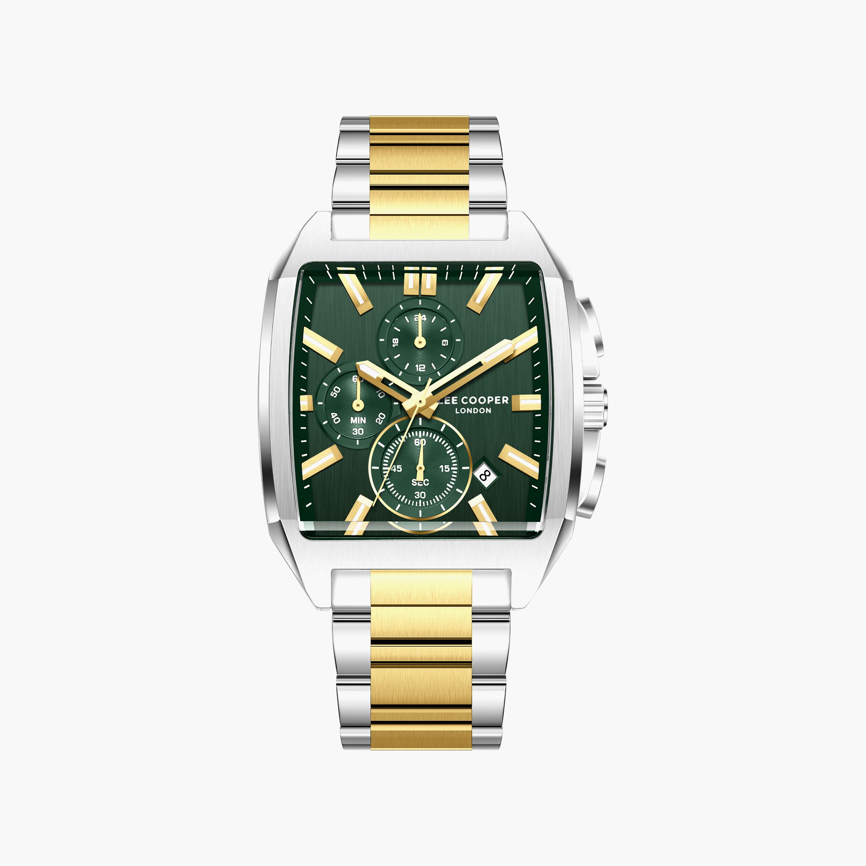 Lee Cooper Men's 50 MM Analog Green Dial Metal Strap | LC08344-270-men-watchesandjewellery-watches-image-1