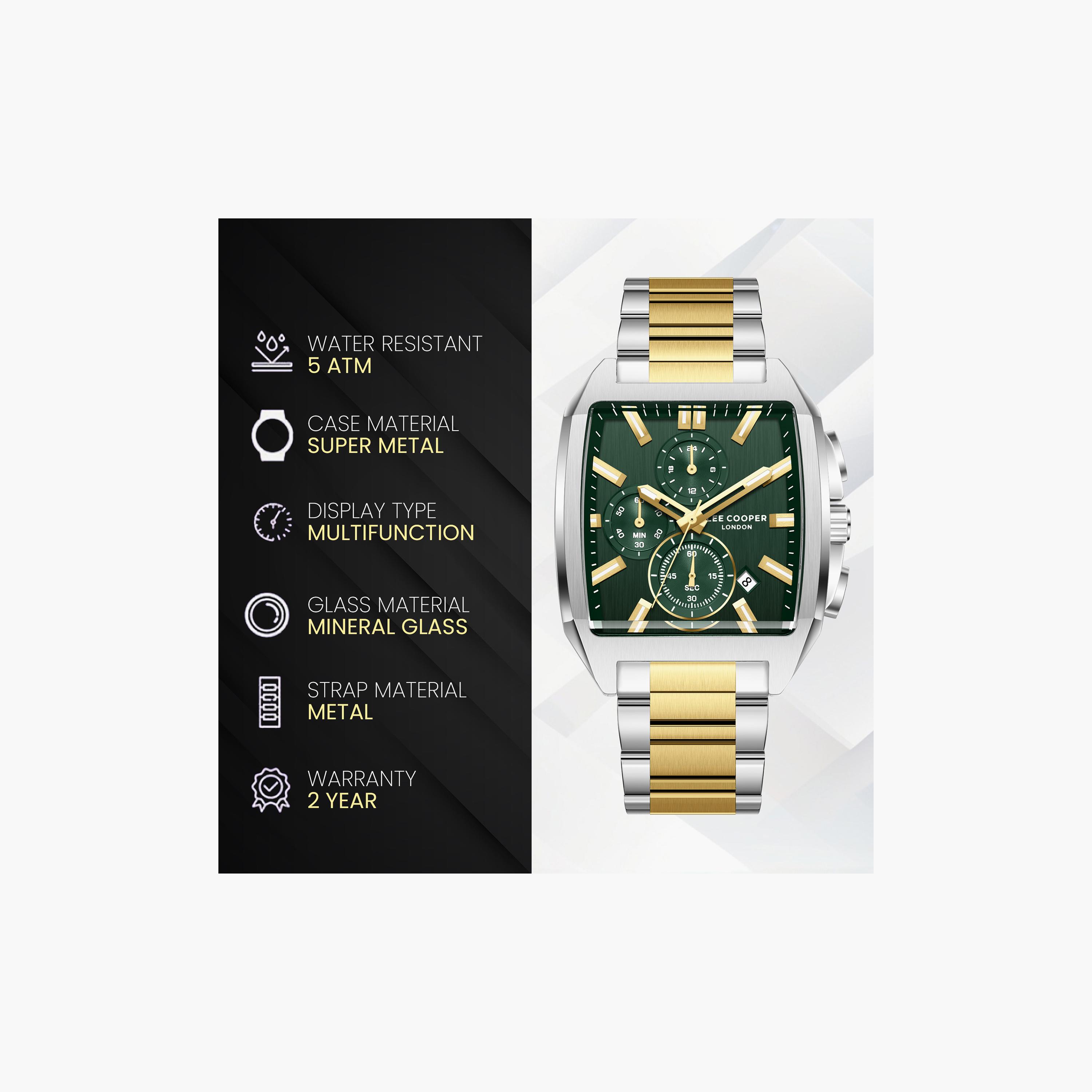 Lee Cooper Men's 50 MM Analog Green Dial Metal Strap | LC08344-270-men-watchesandjewellery-watches-image-9