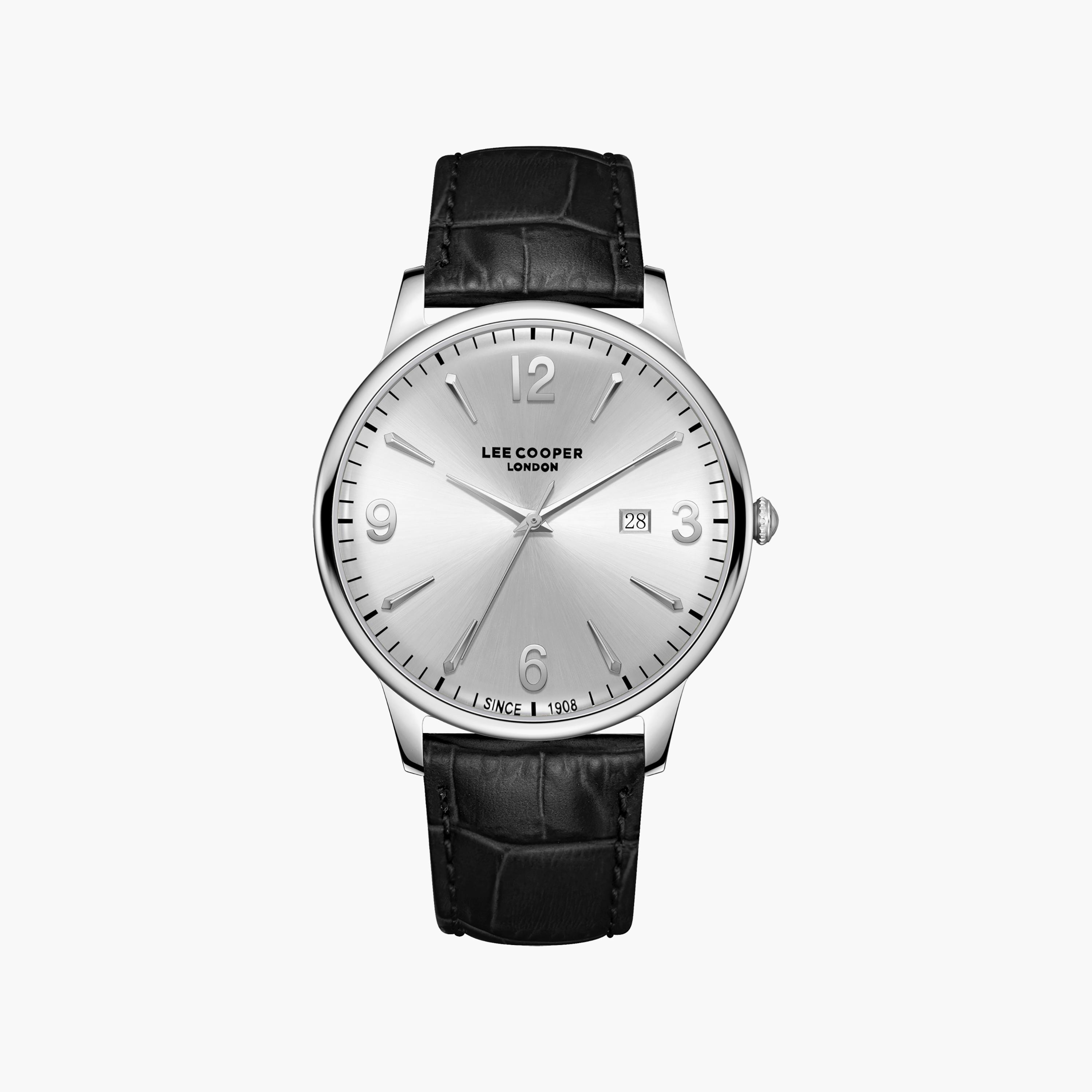 Lee Cooper Men's 40 MM Analog Silver Dial Leather Strap | LC08379-331-men-watchesandjewellery-watches-image-1