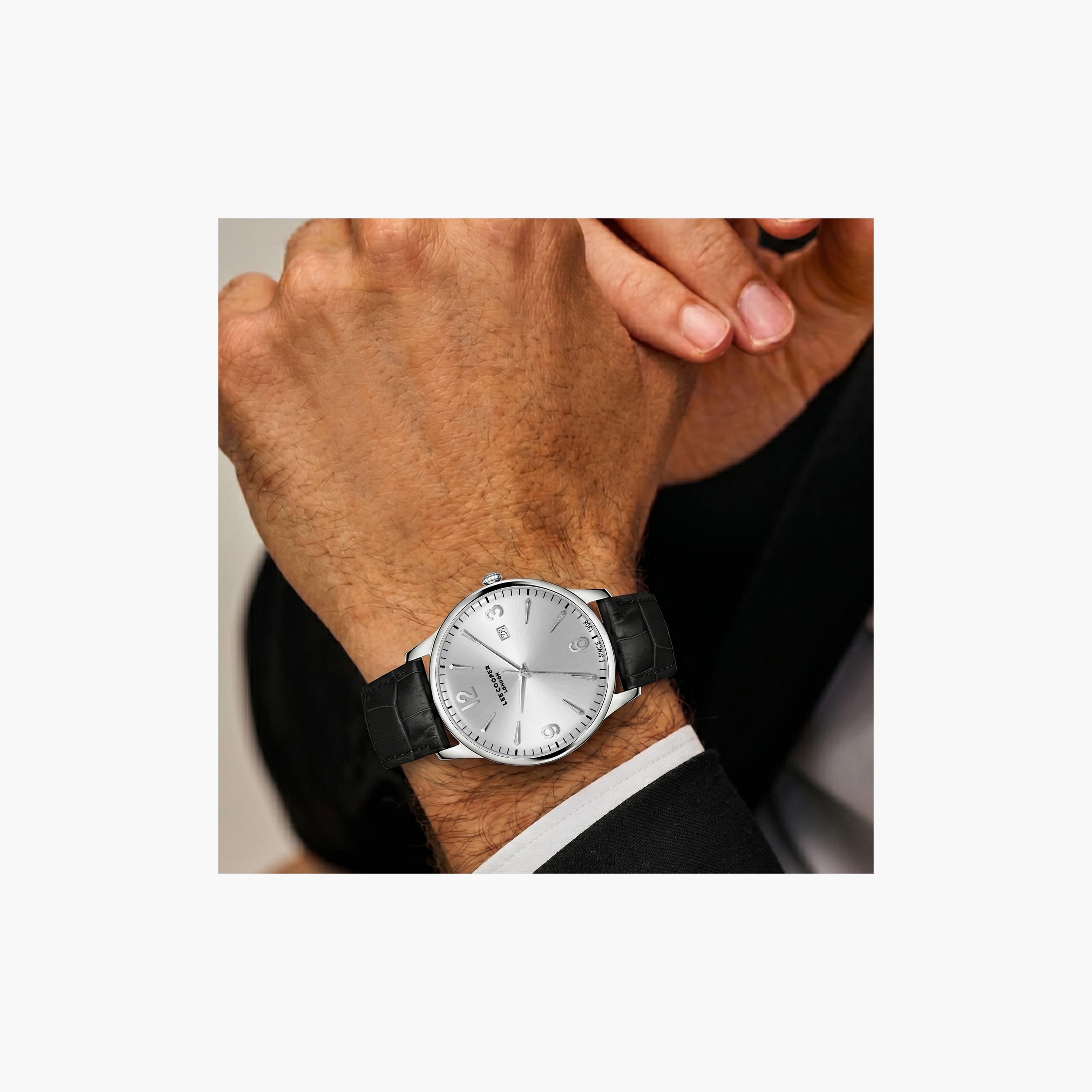 Lee Cooper Men's 40 MM Analog Silver Dial Leather Strap | LC08379-331-men-watchesandjewellery-watches-image-7