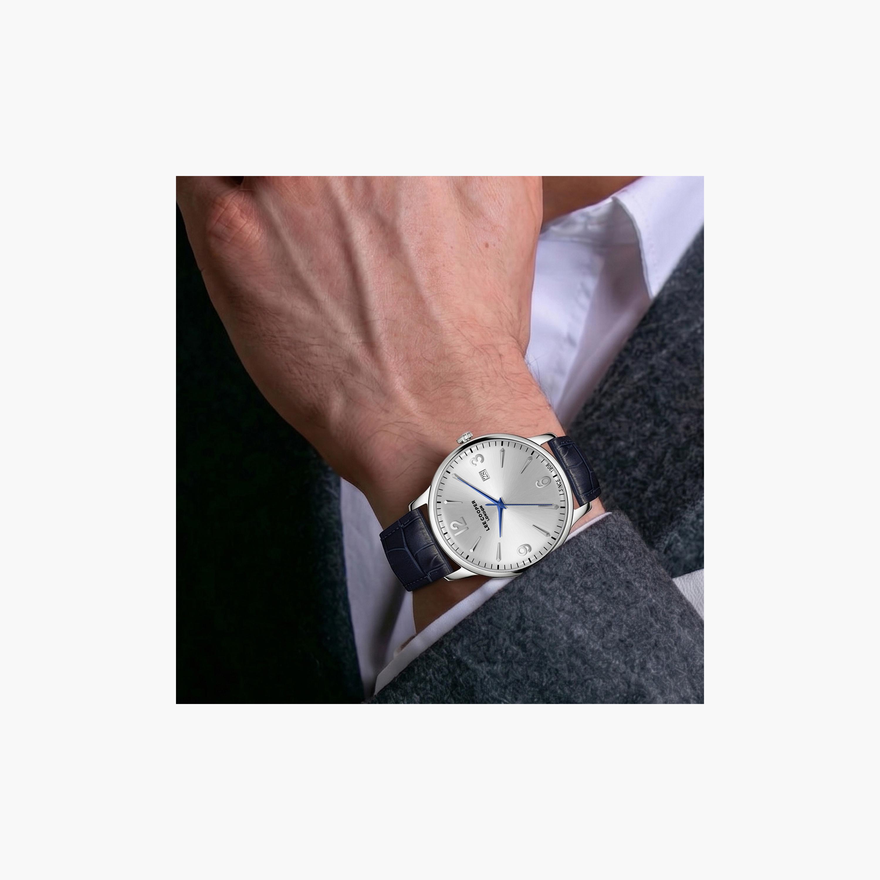 Lee Cooper Men's 40 MM Analog Silver Dial Leather Strap | LC08379-339-men-watchesandjewellery-watches-image-5