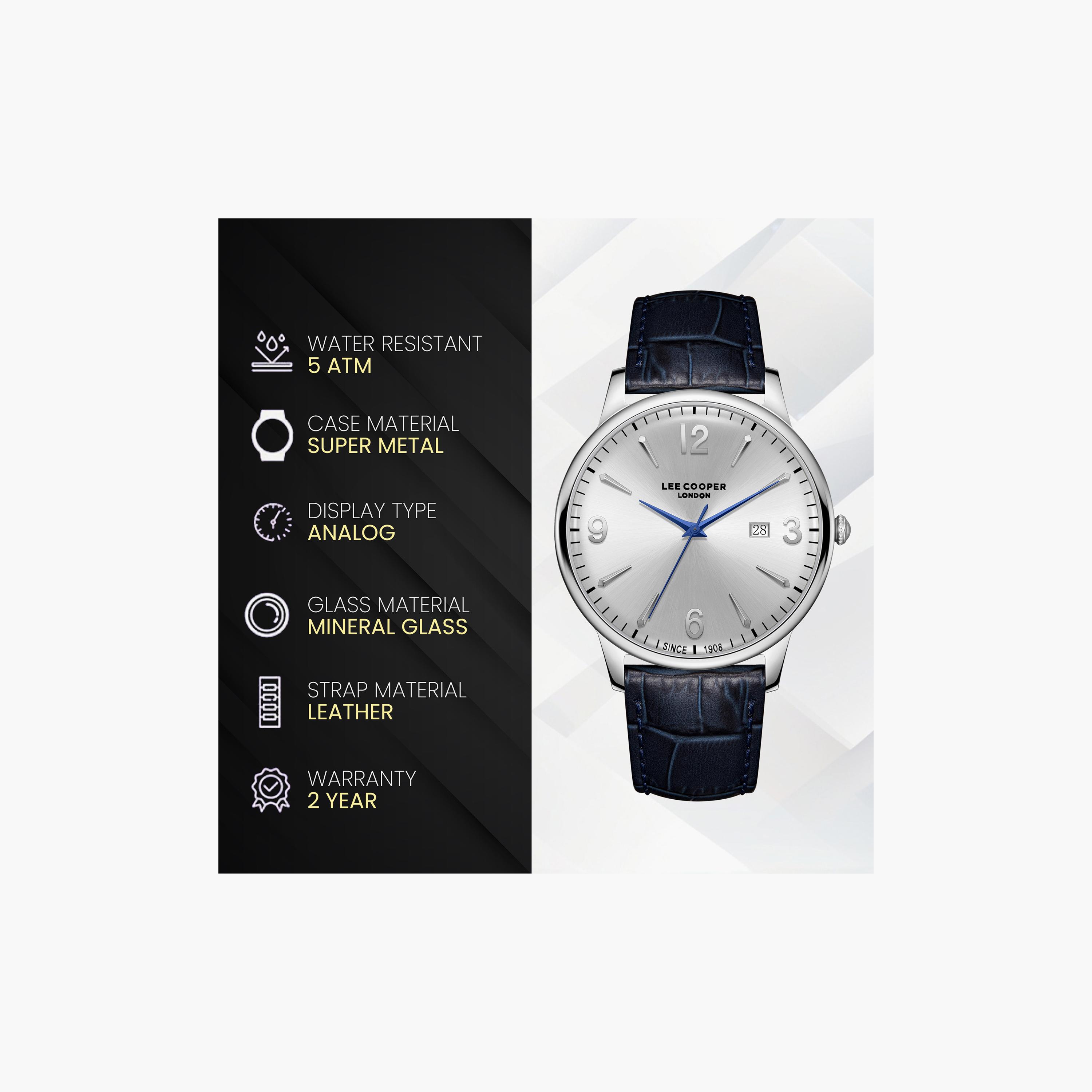 Lee Cooper Men's 40 MM Analog Silver Dial Leather Strap | LC08379-339-men-watchesandjewellery-watches-image-7