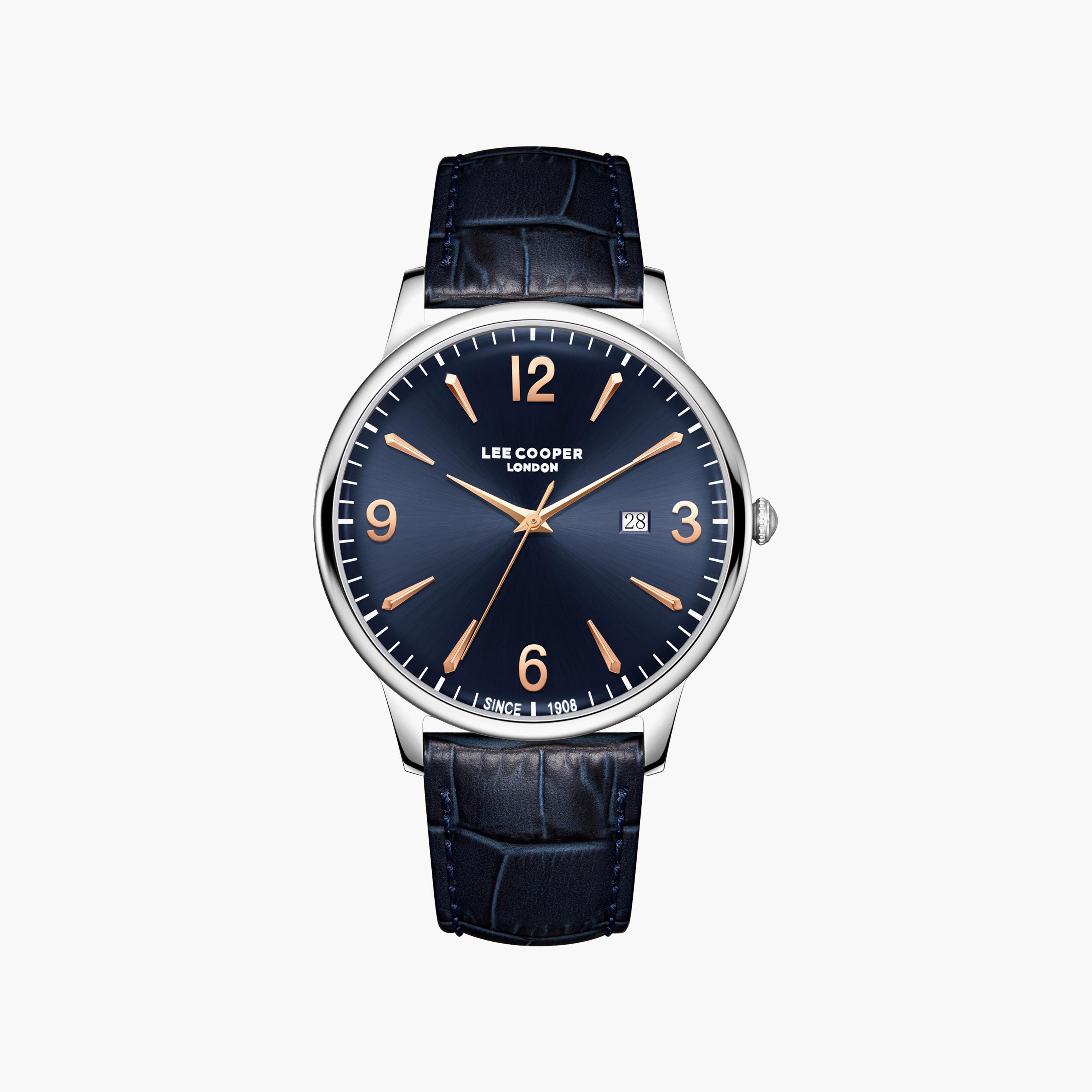Lee Cooper Men's 40 MM Analog Dark Blue Dial Leather Strap | LC08379-399-men-watchesandjewellery-watches-image-1