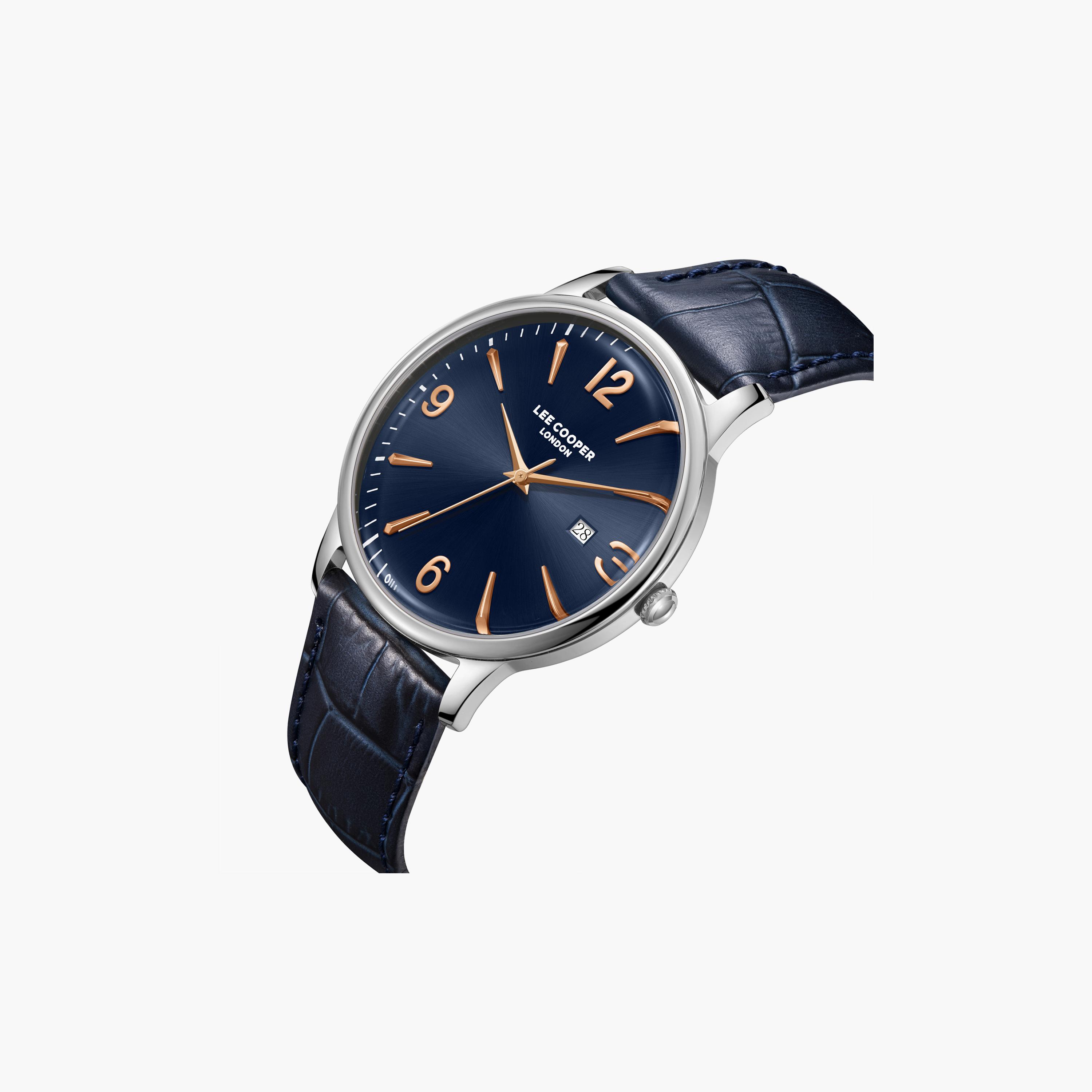 Lee Cooper Men's 40 MM Analog Dark Blue Dial Leather Strap | LC08379-399-men-watchesandjewellery-watches-image-3