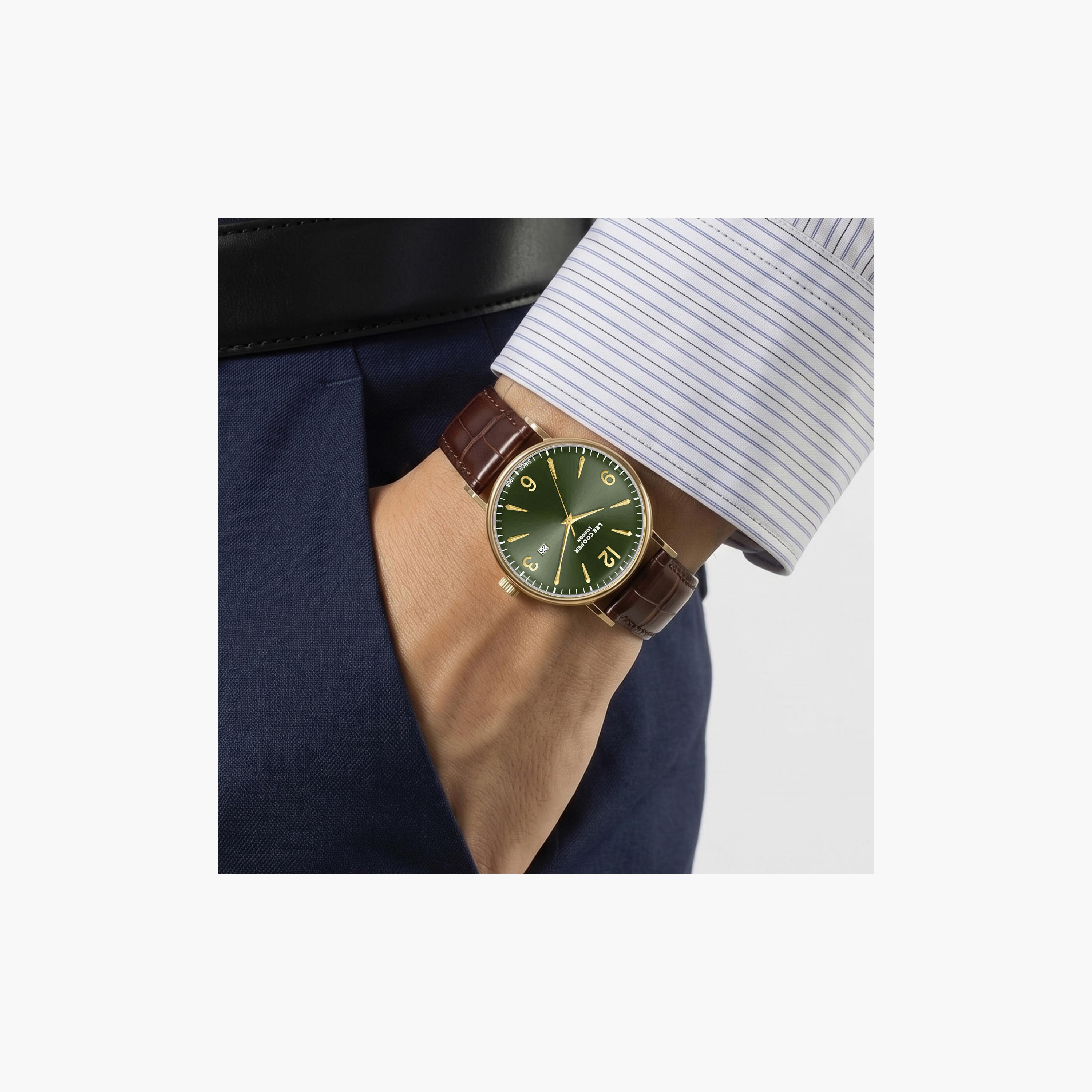 Lee Cooper Men's 40 MM Analog Green Dial Leather Strap | LC08379-172-men-watchesandjewellery-watches-image-7