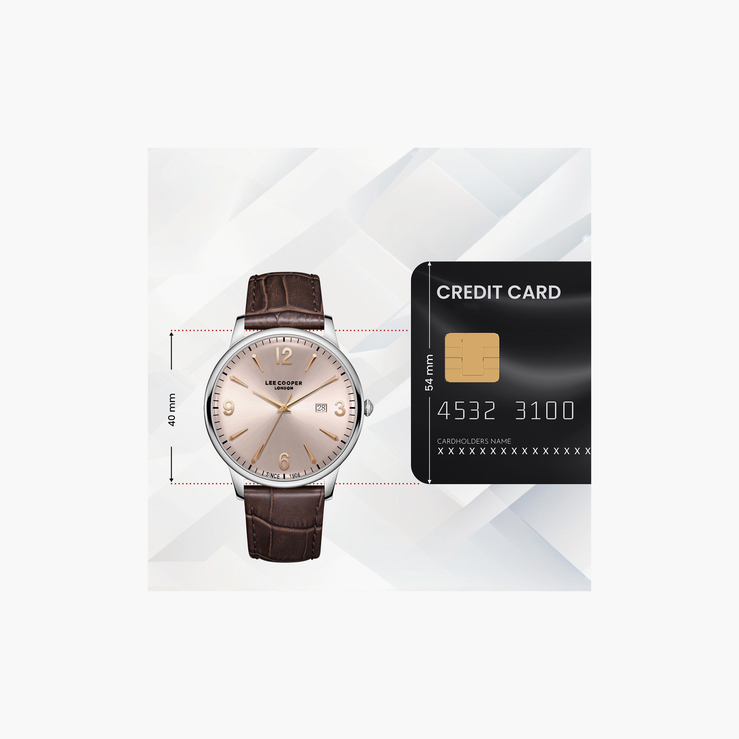 Lee Cooper Men's 40 MM Analog Rose Gold Dial Leather Strap | LC08379-362-men-watchesandjewellery-watches-image-10