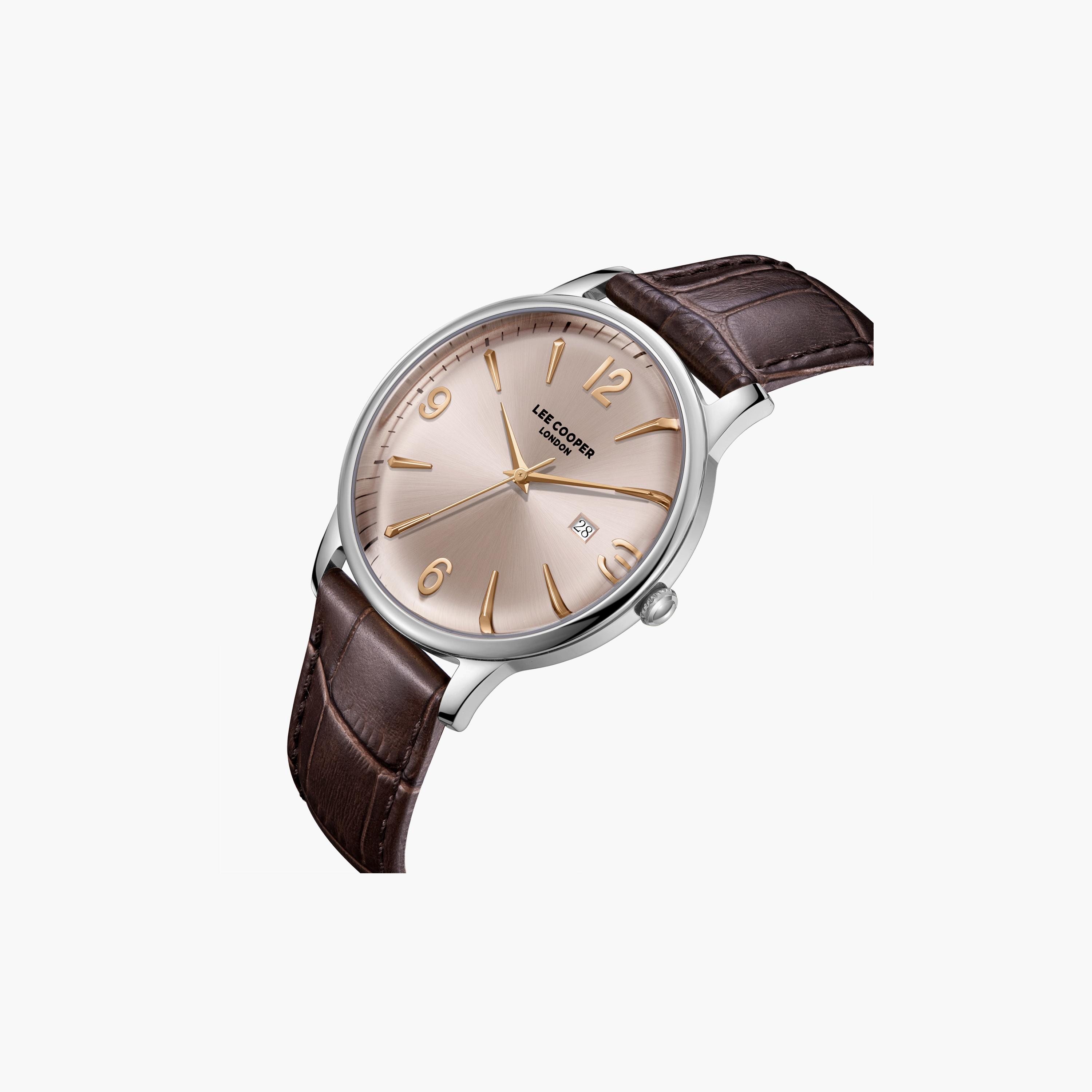 Lee Cooper Men's 40 MM Analog Rose Gold Dial Leather Strap | LC08379-362-men-watchesandjewellery-watches-image-3