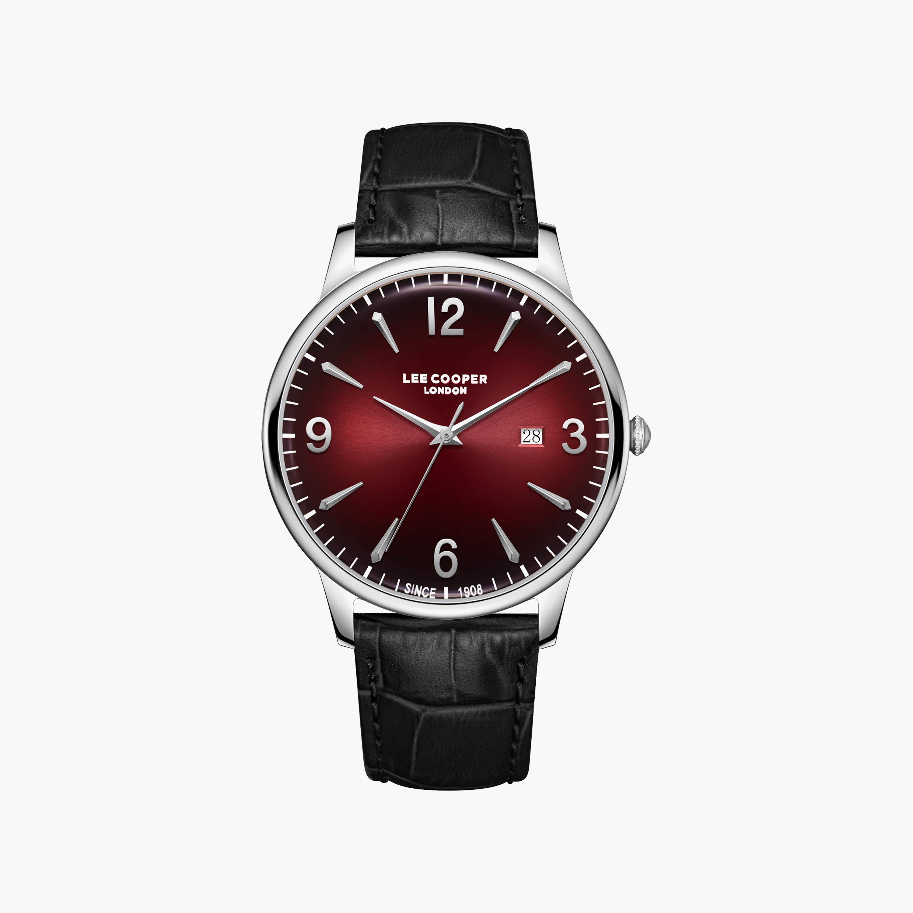 Lee Cooper Men's 40 MM Analog Black Dial Leather Strap | LC08379-381-men-watchesandjewellery-watches-image-1