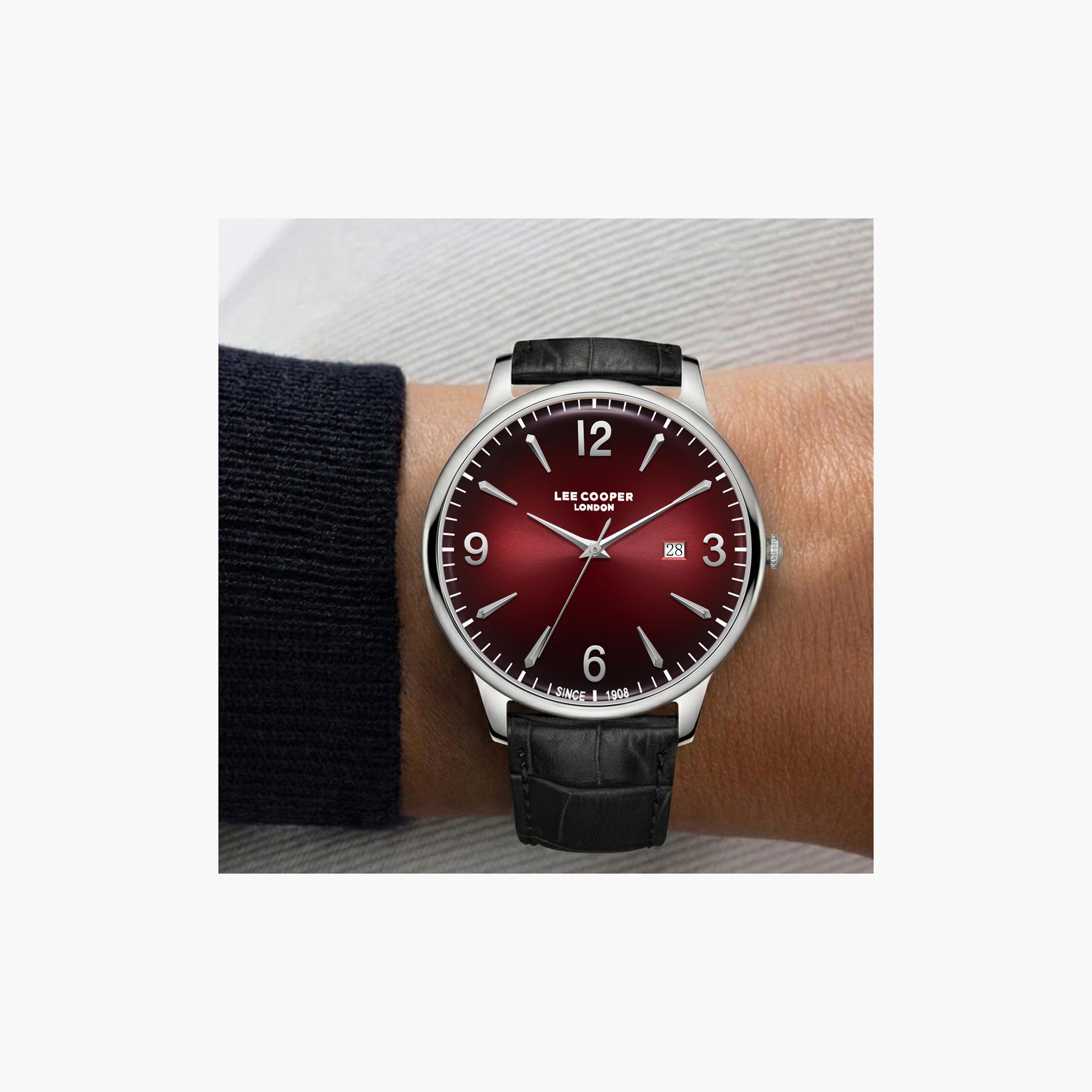 Lee Cooper Men's 40 MM Analog Black Dial Leather Strap | LC08379-381-men-watchesandjewellery-watches-image-7