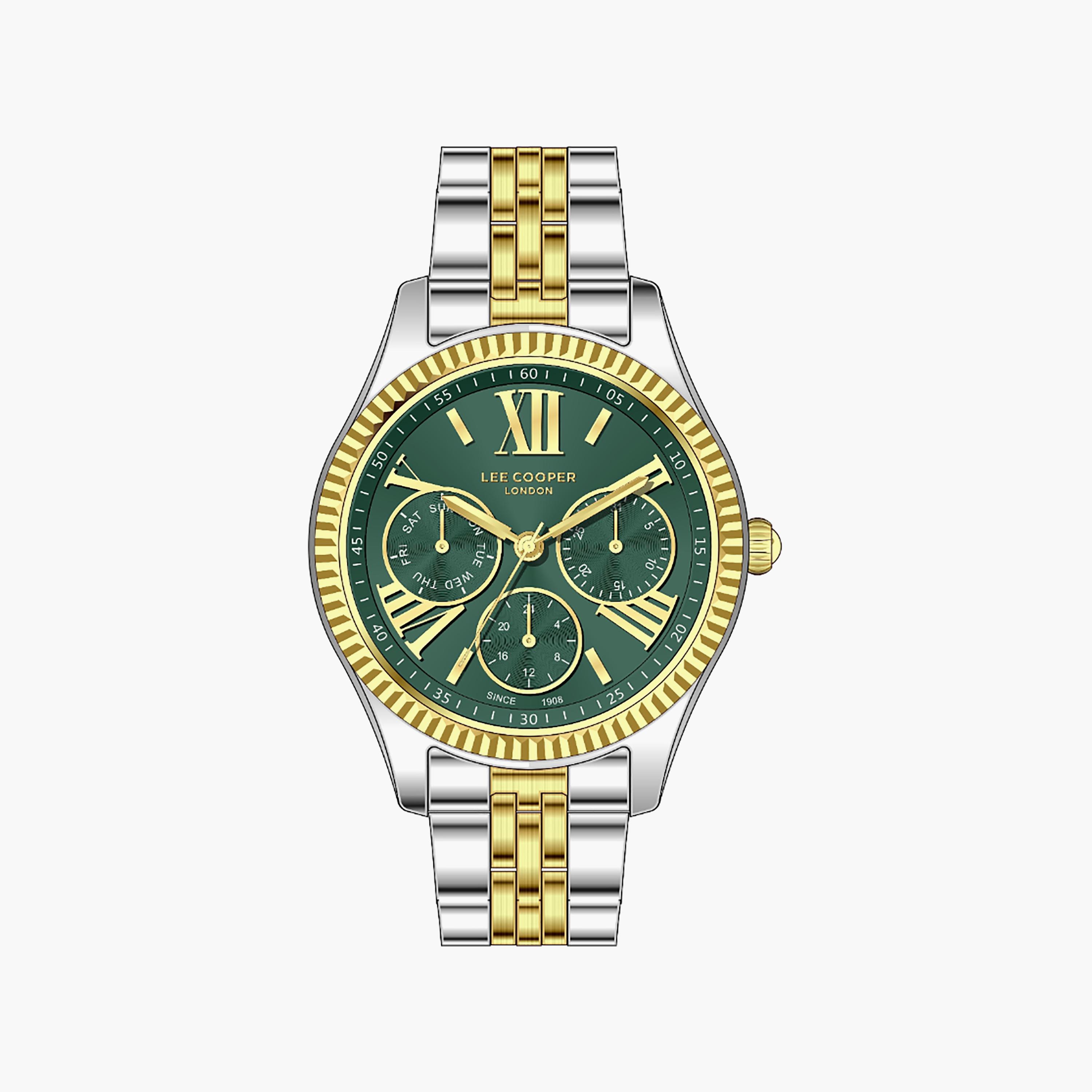 Lee Cooper Women's 35 MM Smart watch Green Dial Metal Strap | LC07333-270-women-watchesandjewellery-watches-image-1