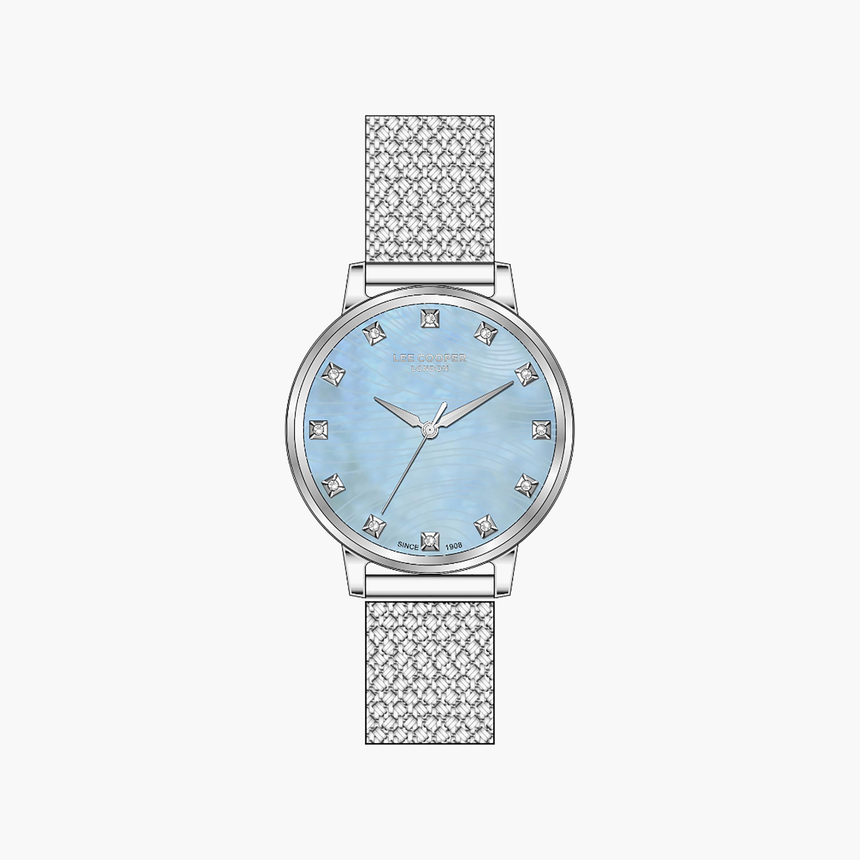 Lee Cooper Women's 36 MM Analog Blue Dial Mesh Strap | LC07401-300-women-watchesandjewellery-watches-image-1