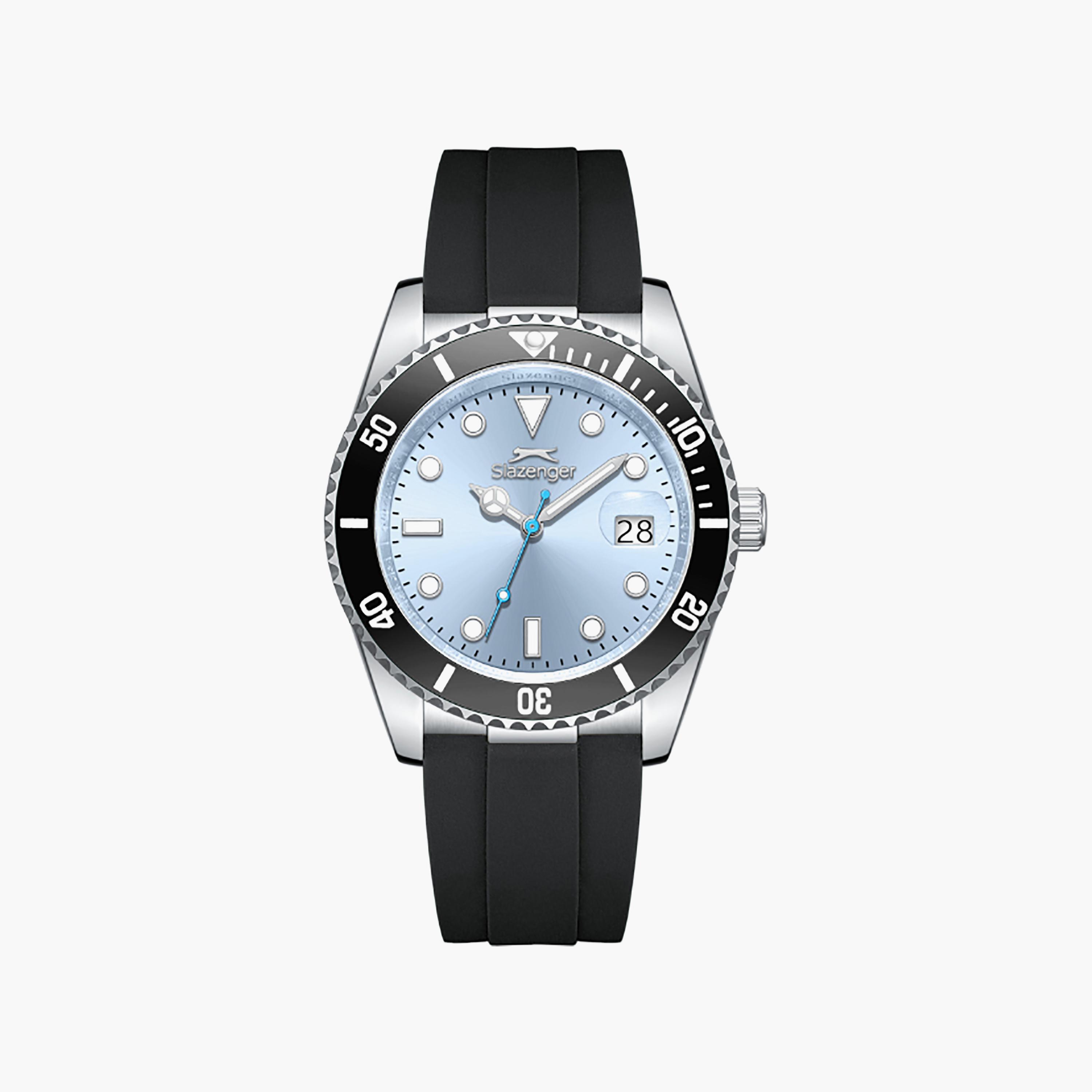 Slazenger Men's 42 MM Analog/Digital Blue Dial Silicone Strap | SL-9-2571-2-301-men-watchesandjewellery-watches-image-1