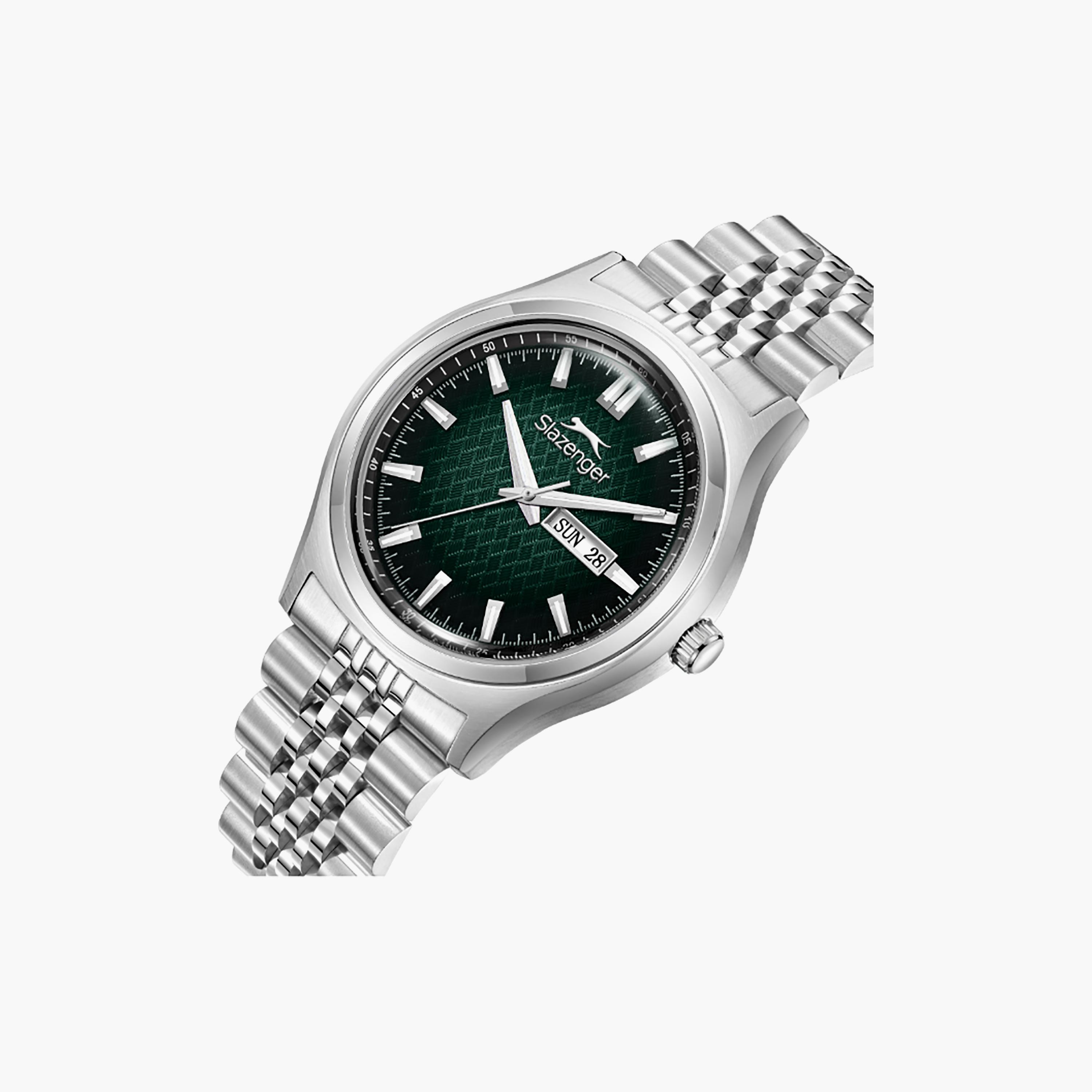 Slazenger Men's 42 MM Analog/Digital Green Dial Metal Strap | SL-9-2573-1-370-men-watchesandjewellery-watches-image-2