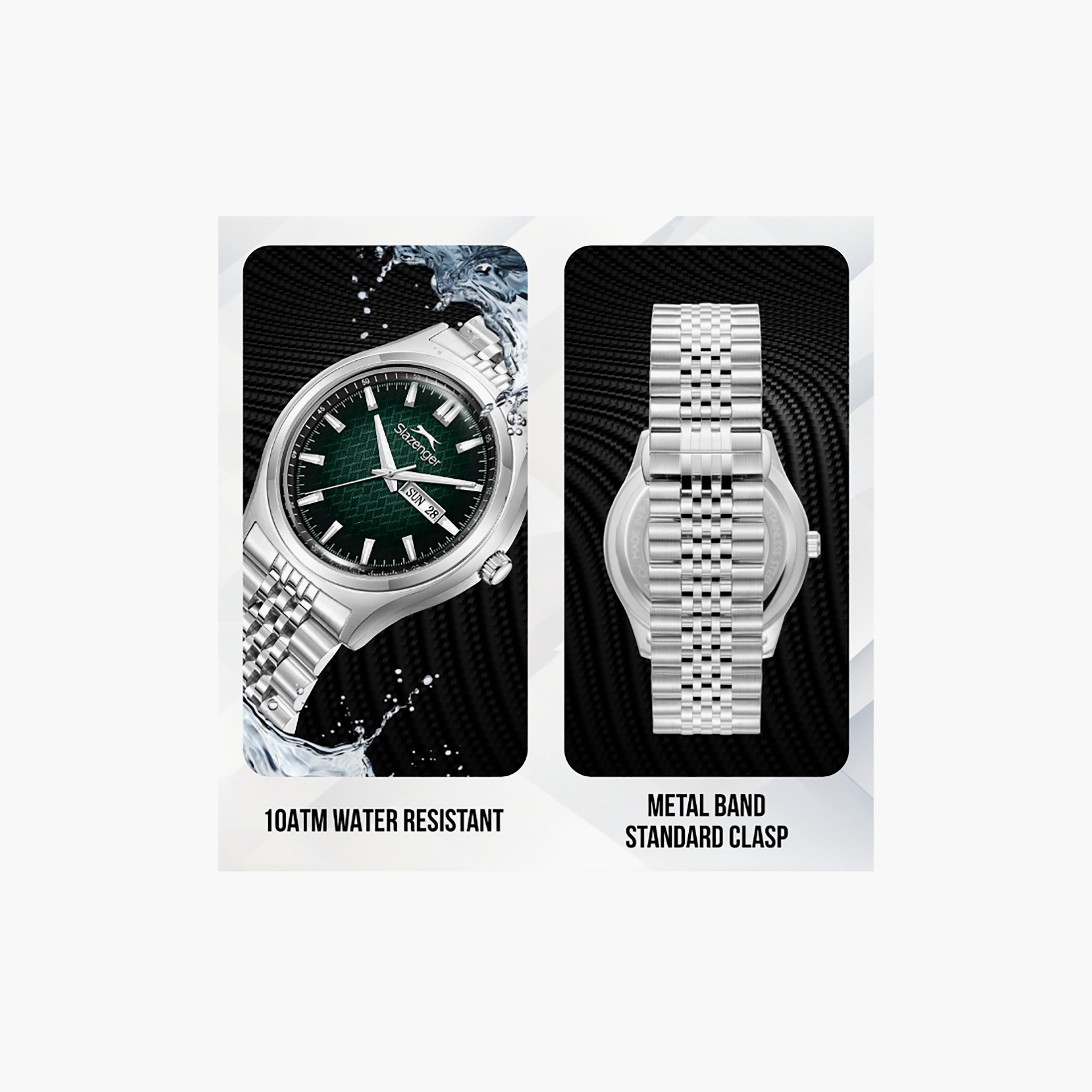 Slazenger Men's 42 MM Analog/Digital Green Dial Metal Strap | SL-9-2573-1-370-men-watchesandjewellery-watches-image-7