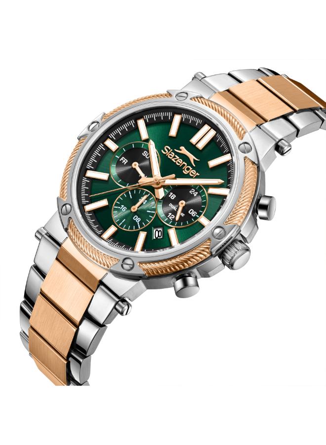 Slazenger Men's 43 MM Smart watch Green Dial Metal Strap | SL-9-2603-2-590-men-watchesandjewellery-watches-image-3