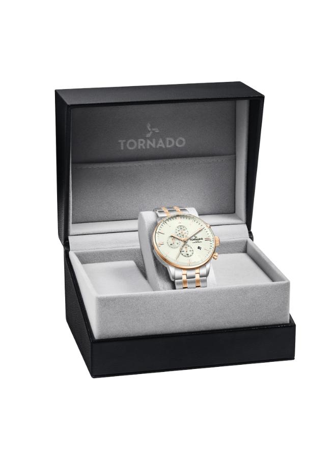 Tornado Men's 43 MM Chronograph Beige Dial Stainless Steel Strap | T6102-KBKI-men-watchesandjewellery-watches-image-4