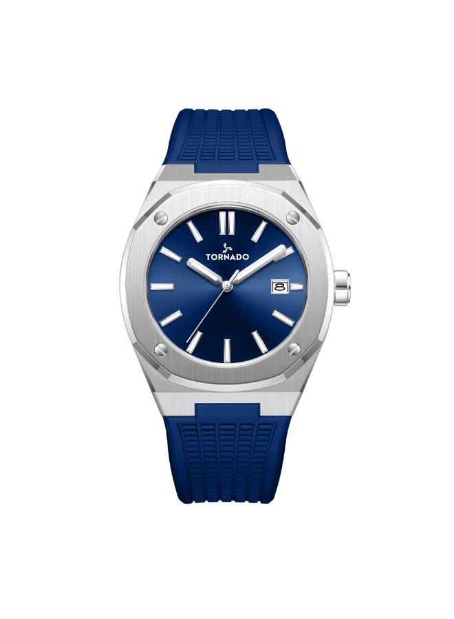 Tornado Men's 42 MM Analog Blue Dial Silicone Strap | T23003-SSNN-men-watchesandjewellery-watches-image-1