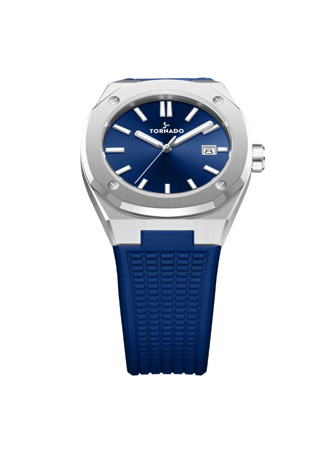 Tornado Men's 42 MM Analog Blue Dial Silicone Strap | T23003-SSNN-men-watchesandjewellery-watches-image-3