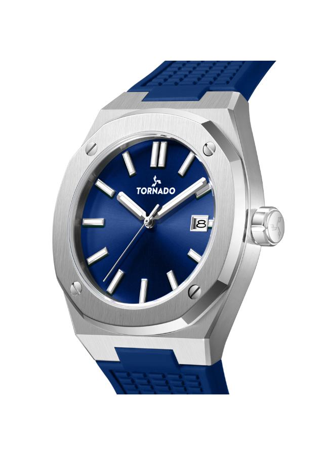 Tornado Men's 42 MM Analog Blue Dial Silicone Strap | T23003-SSNN-men-watchesandjewellery-watches-image-4