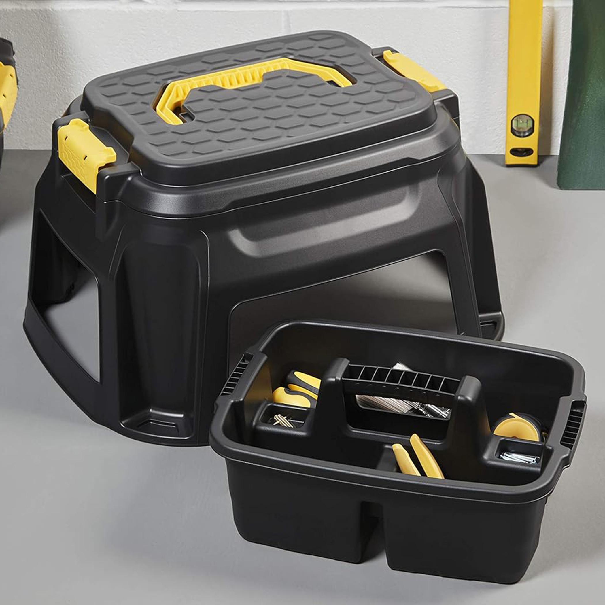 Strata Step Stool with Built-In Tool Storage Caddy