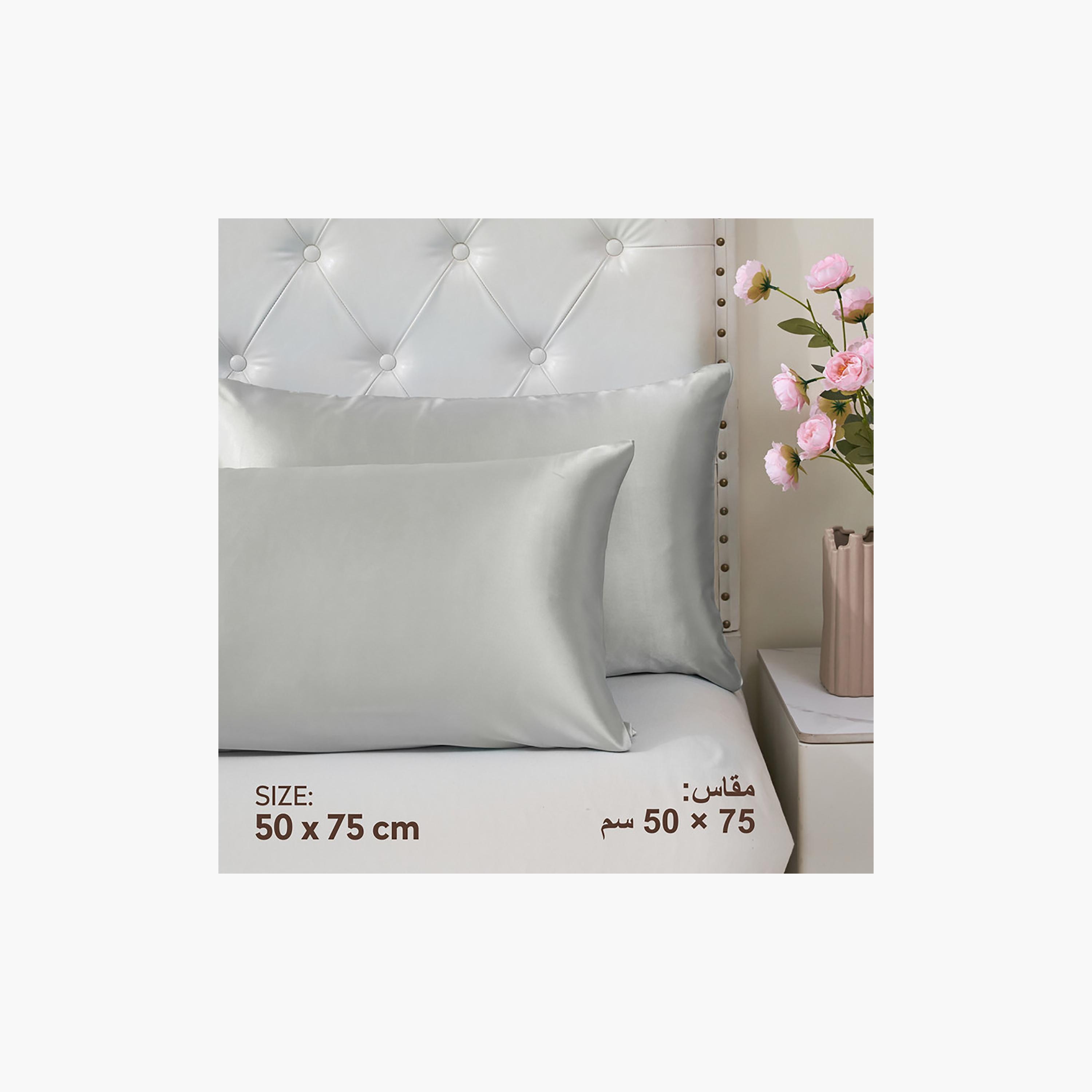 Donetella Satin Hypoallergenic Pillowcases Breathable - 50X75 Cm-household-bedding-sheetsandpillowcases-pillowcases-image-2