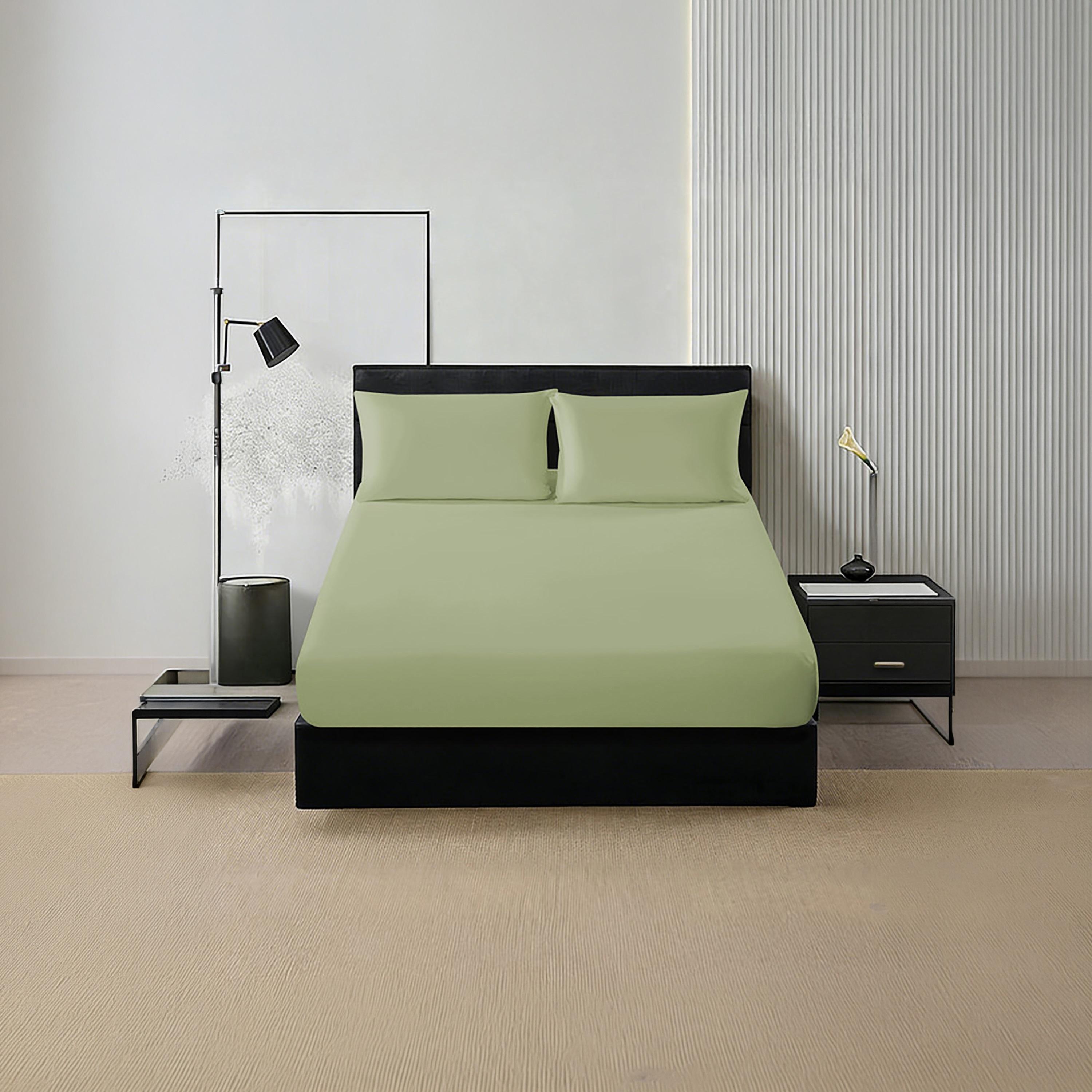 طقم ملاءات سرير دونيتيلا كينج صلب مضاد للحساسية وقابل للتهوية - 180 × 200 سم-household-bedding-sheetsandpillowcases-fittedsheets-image-1