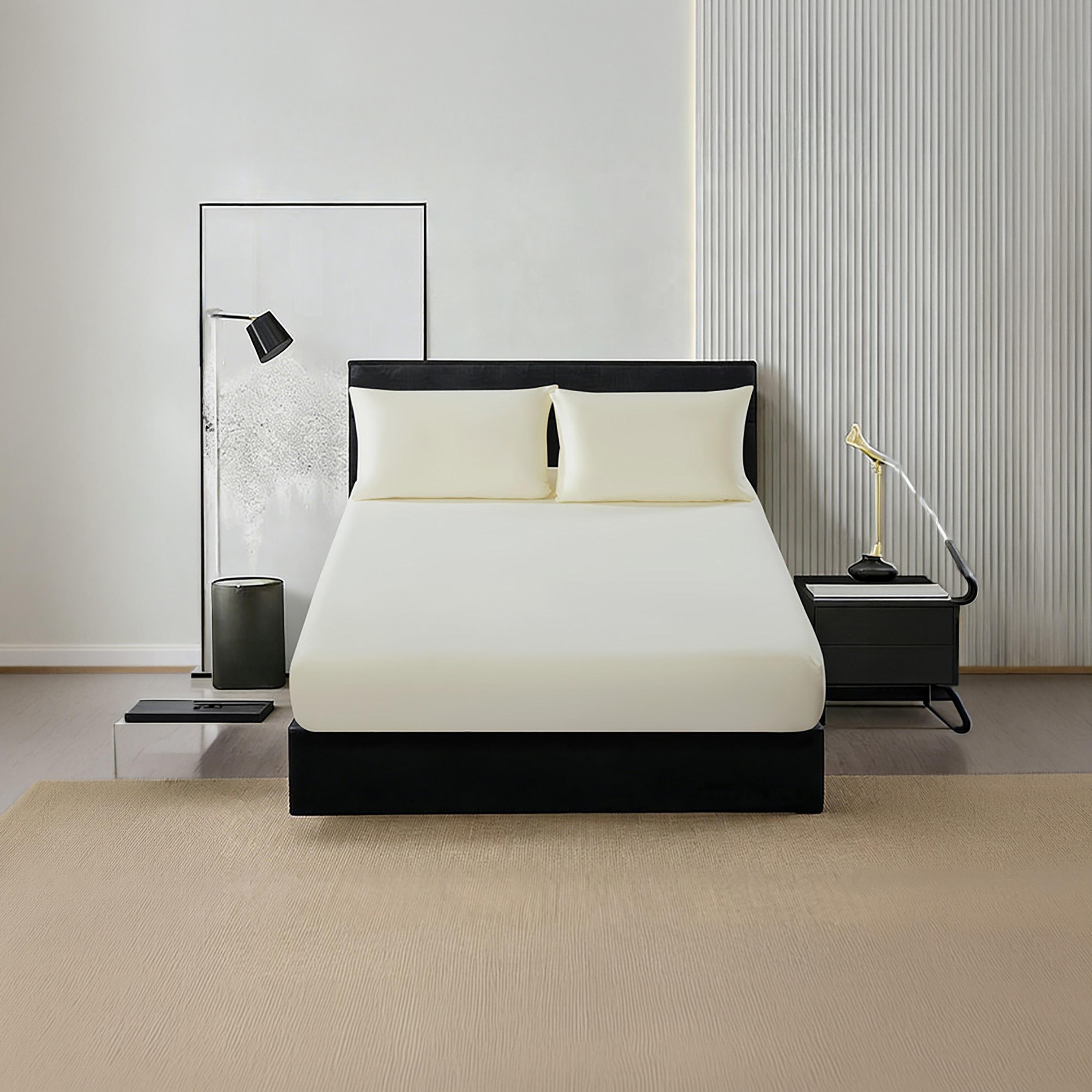 طقم ملاءات سرير دونيتيلا كينج صلب مضاد للحساسية وقابل للتهوية - 180 × 200 سم-household-bedding-sheetsandpillowcases-fittedsheets-image-1