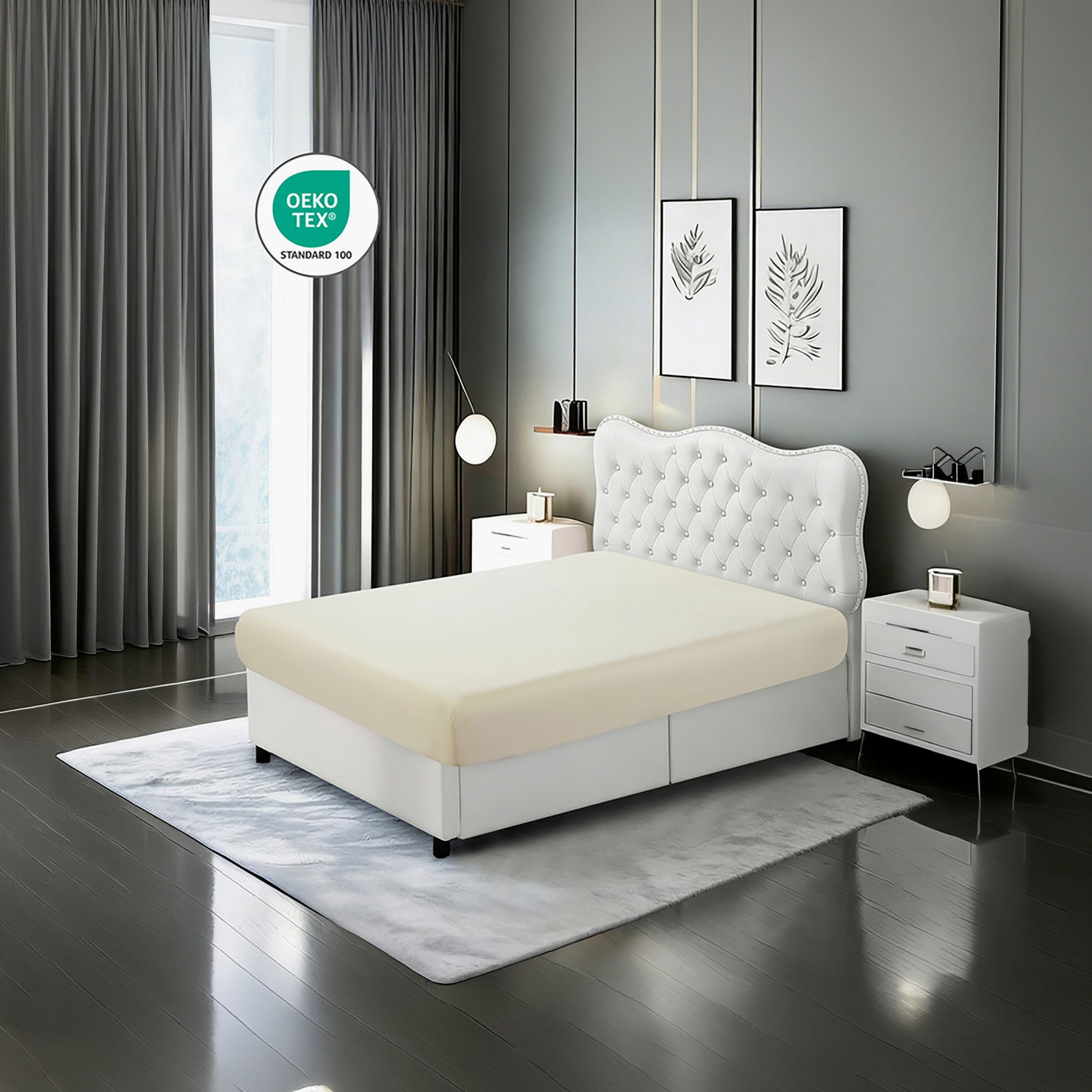 طقم ملاءات سرير دونيتيلا كينج صلب مضاد للحساسية وقابل للتهوية - 180 × 200 سم-household-bedding-sheetsandpillowcases-fittedsheets-image-2