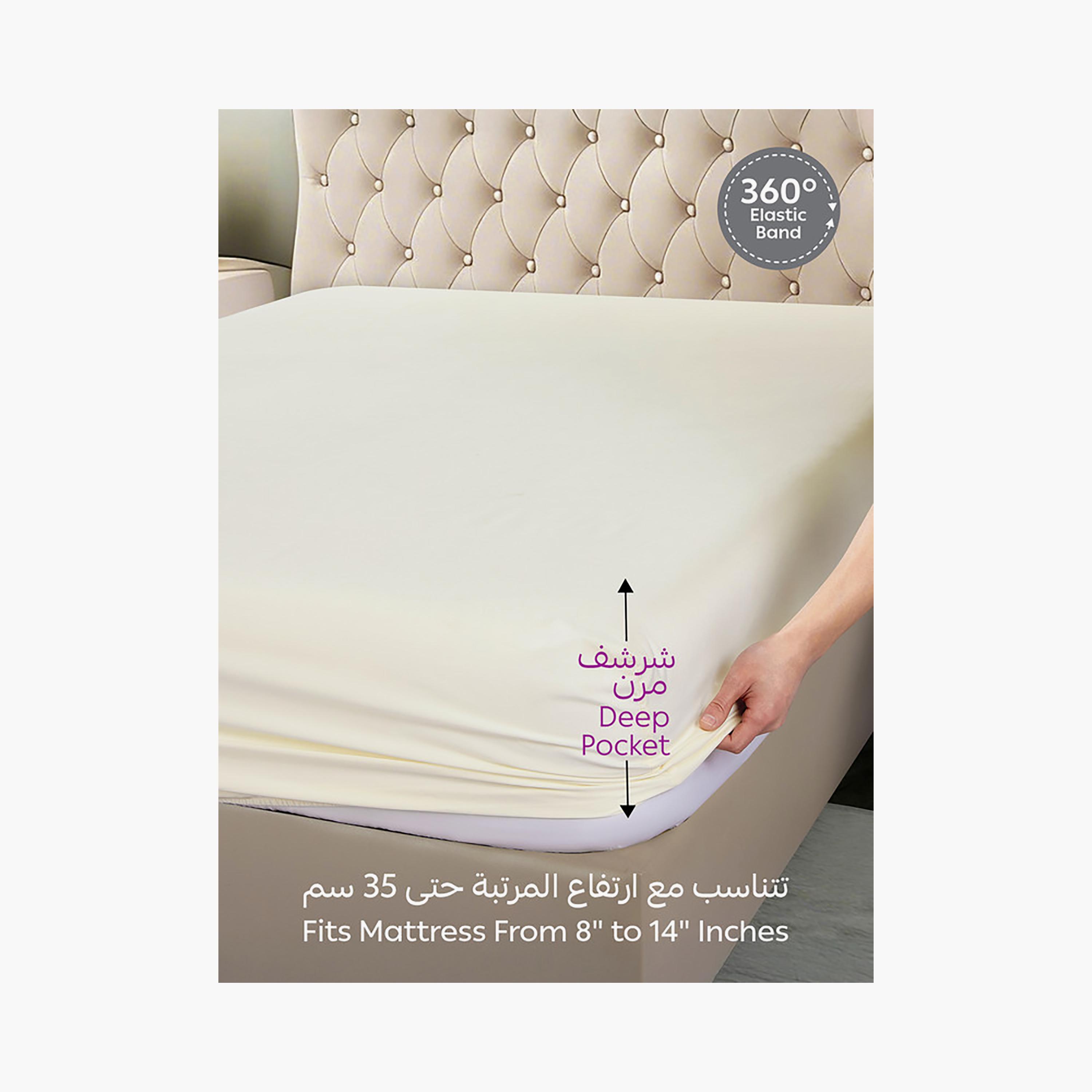 طقم ملاءات سرير دونيتيلا كينج صلب مضاد للحساسية وقابل للتهوية - 180 × 200 سم-household-bedding-sheetsandpillowcases-fittedsheets-image-5