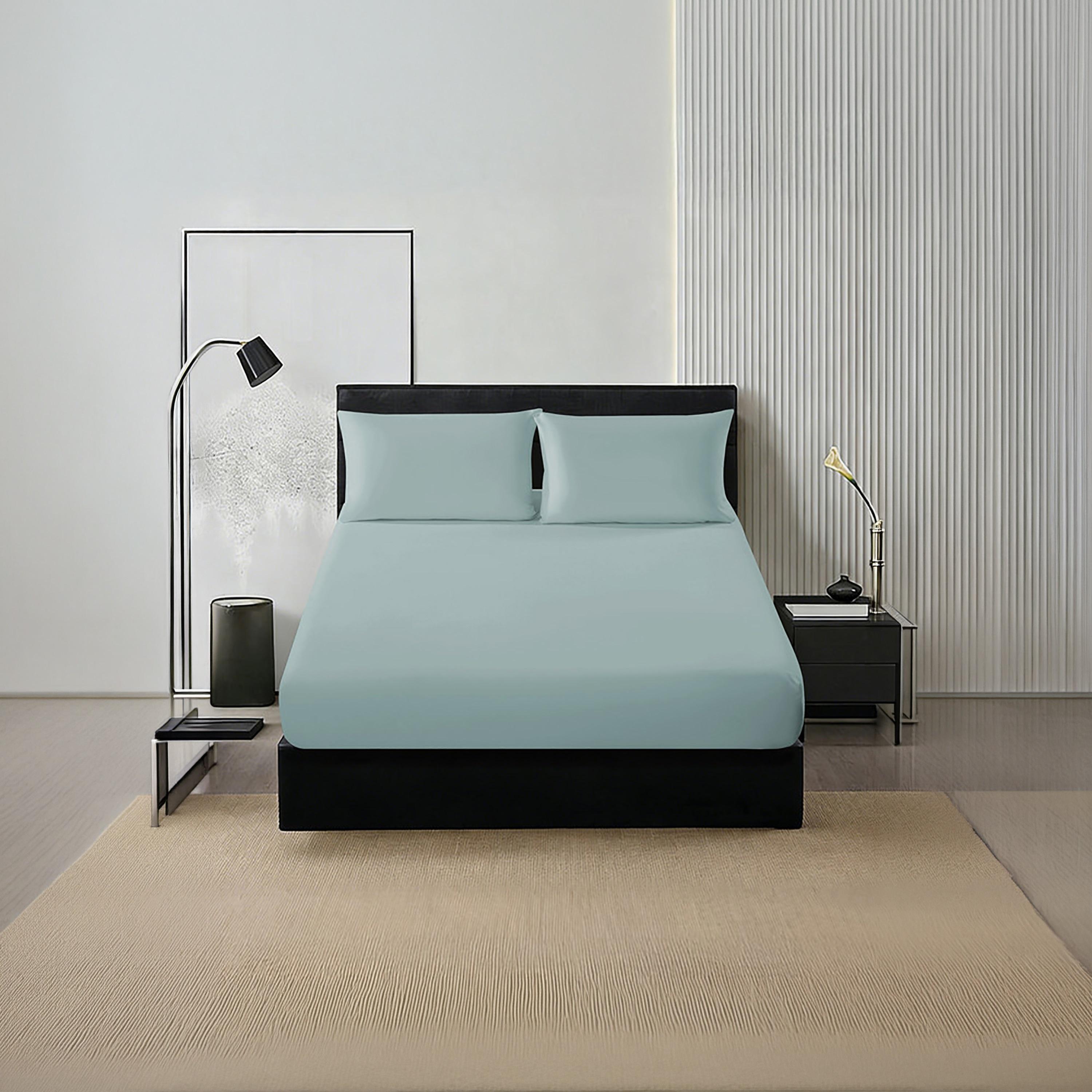 طقم ملاءات سرير دونيتيلا سادة مفردة مضادة للحساسية وجيدة التهوية - 90 × 200 سم-household-bedding-sheetsandpillowcases-fittedsheets-image-1