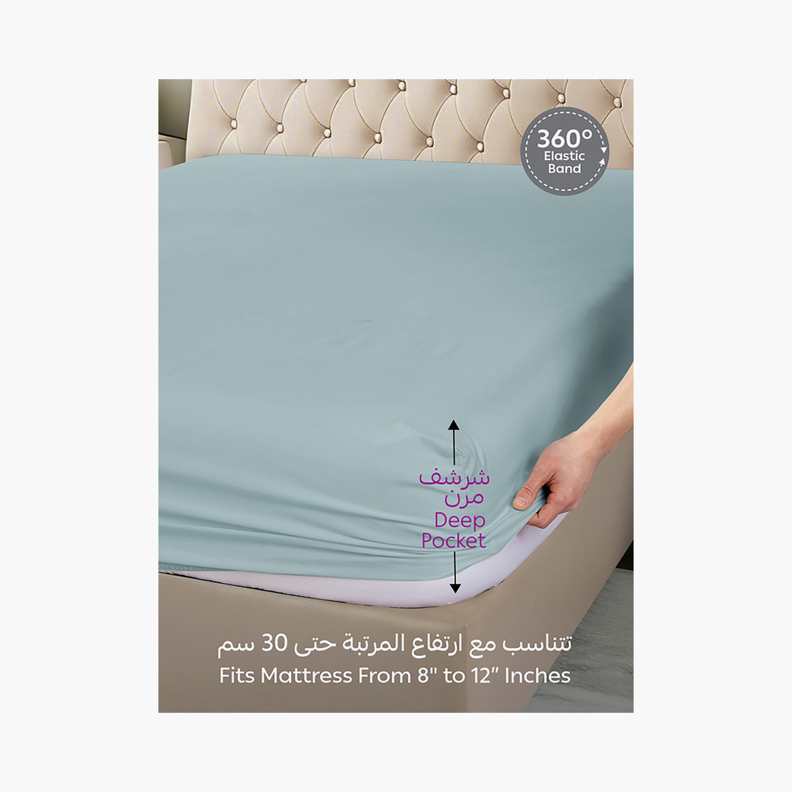 طقم ملاءات سرير دونيتيلا سادة مفردة مضادة للحساسية وجيدة التهوية - 90 × 200 سم-household-bedding-sheetsandpillowcases-fittedsheets-image-5