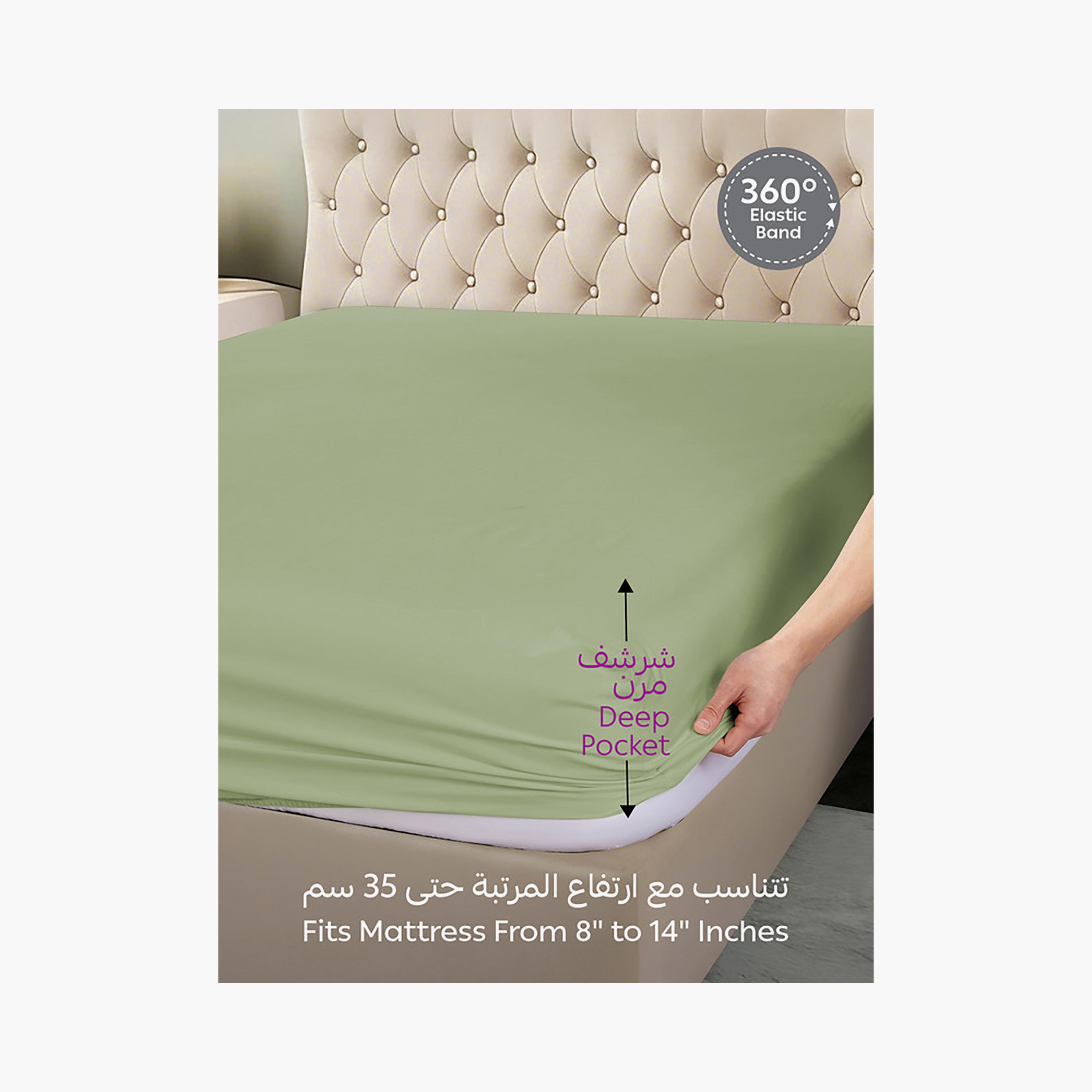 طقم ملاءات سرير دونيتيلا الصلبة فائقة الصلابة، مضادة للحساسية، تسمح بمرور الهواء - 200 × 200 سم-household-bedding-sheetsandpillowcases-fittedsheets-image-5