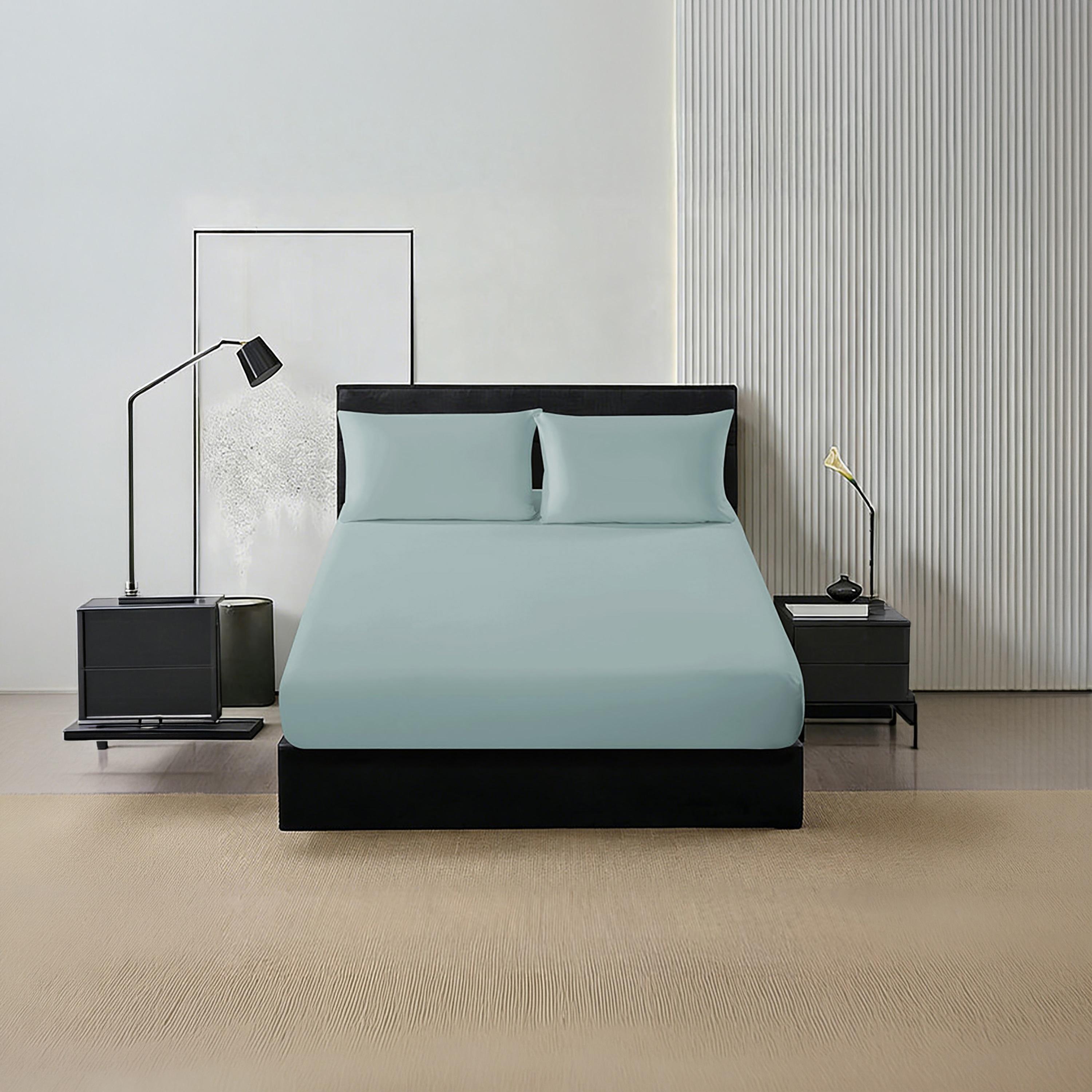 طقم ملاءات سرير دونيتيلا كوين سادة مضاد للحساسية يسمح بمرور الهواء - 150 × 200 سم-household-bedding-sheetsandpillowcases-fittedsheets-image-1