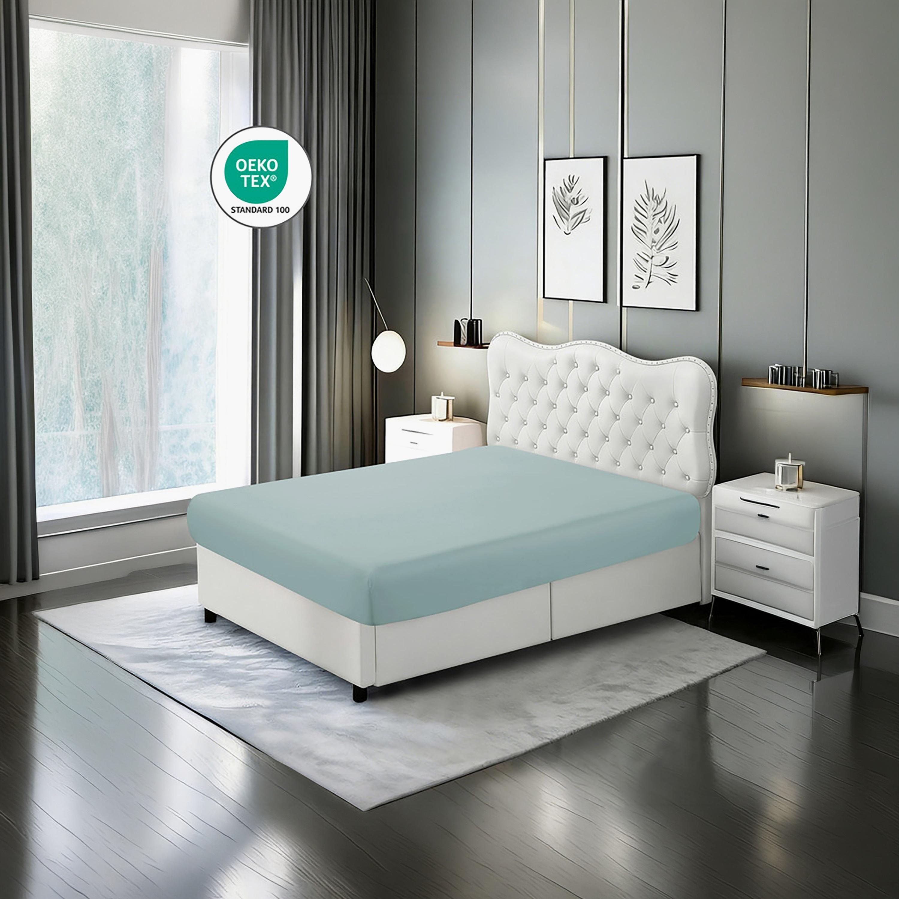 طقم ملاءات سرير دونيتيلا كوين سادة مضاد للحساسية يسمح بمرور الهواء - 150 × 200 سم-household-bedding-sheetsandpillowcases-fittedsheets-image-2