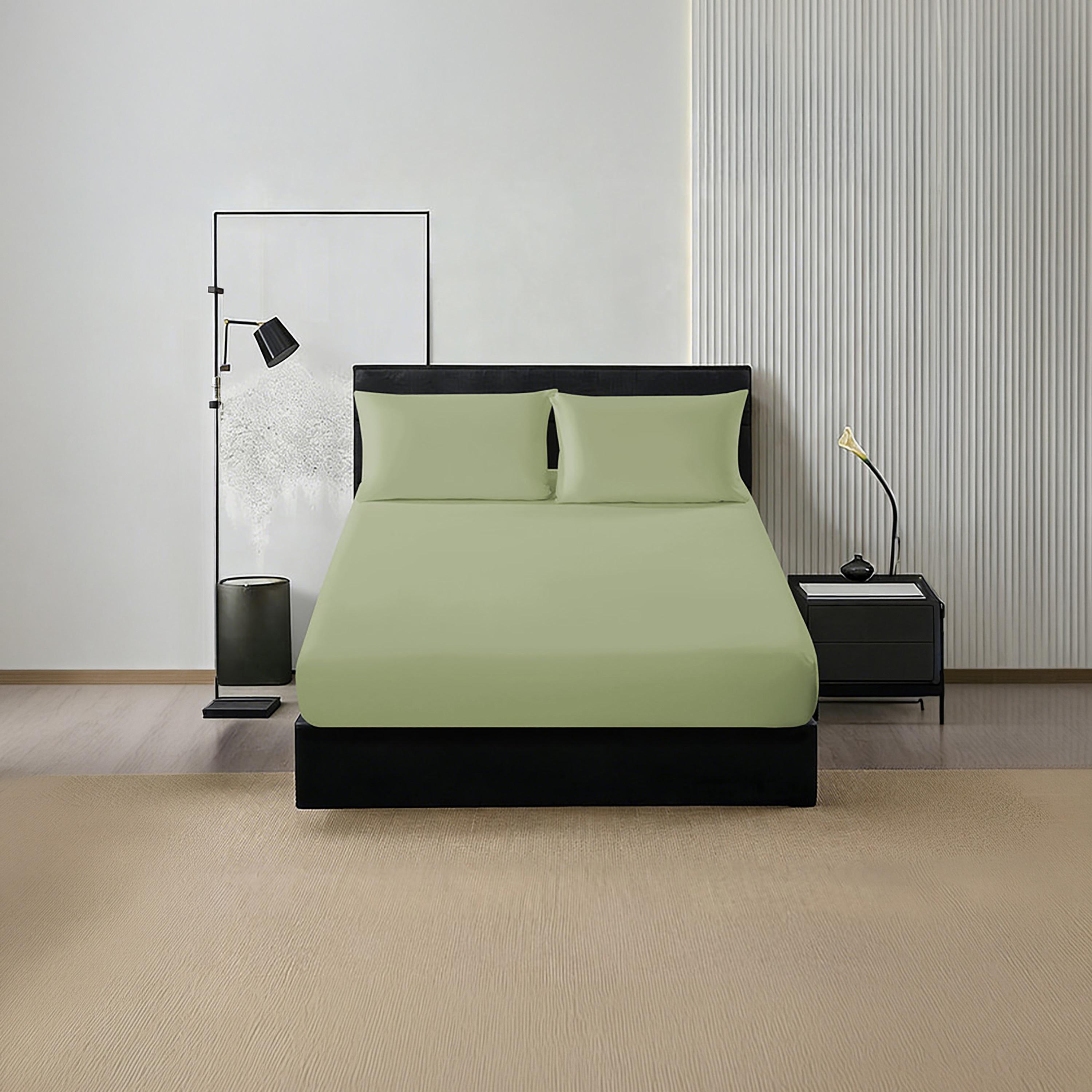 طقم ملاءات سرير دونيتيلا كوين سادة مضاد للحساسية يسمح بمرور الهواء - 150 × 200 سم-household-bedding-sheetsandpillowcases-fittedsheets-image-1