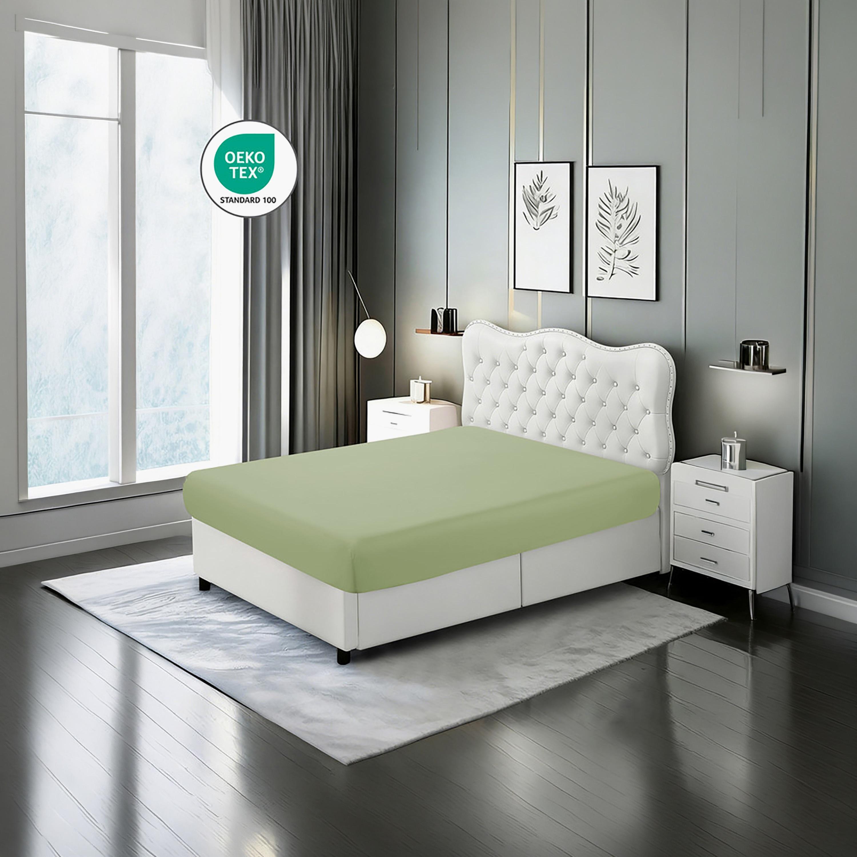 طقم ملاءات سرير دونيتيلا كوين سادة مضاد للحساسية يسمح بمرور الهواء - 150 × 200 سم-household-bedding-sheetsandpillowcases-fittedsheets-image-2