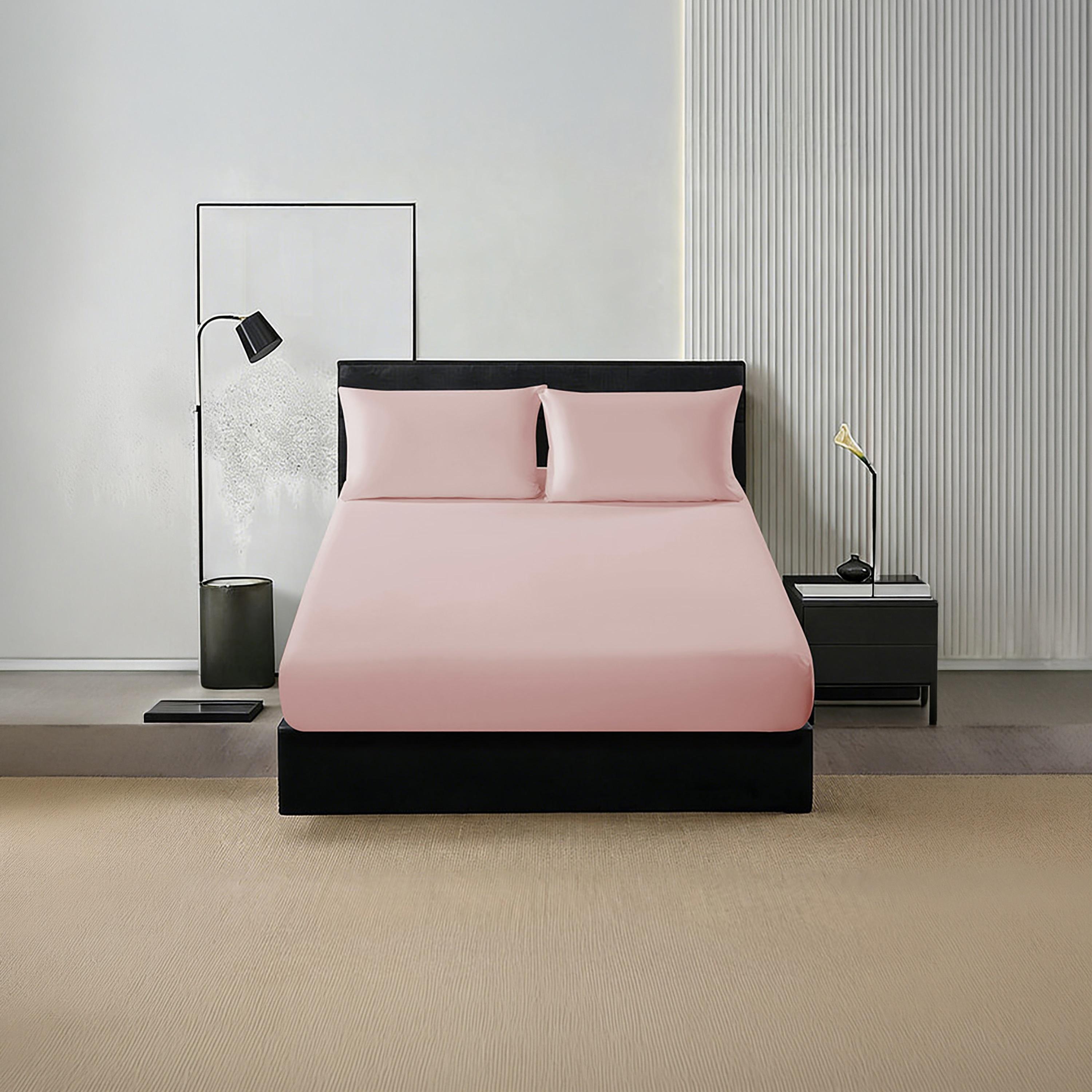 طقم ملاءات سرير دونيتيلا كوين سادة مضاد للحساسية يسمح بمرور الهواء - 150 × 200 سم-household-bedding-sheetsandpillowcases-fittedsheets-image-1