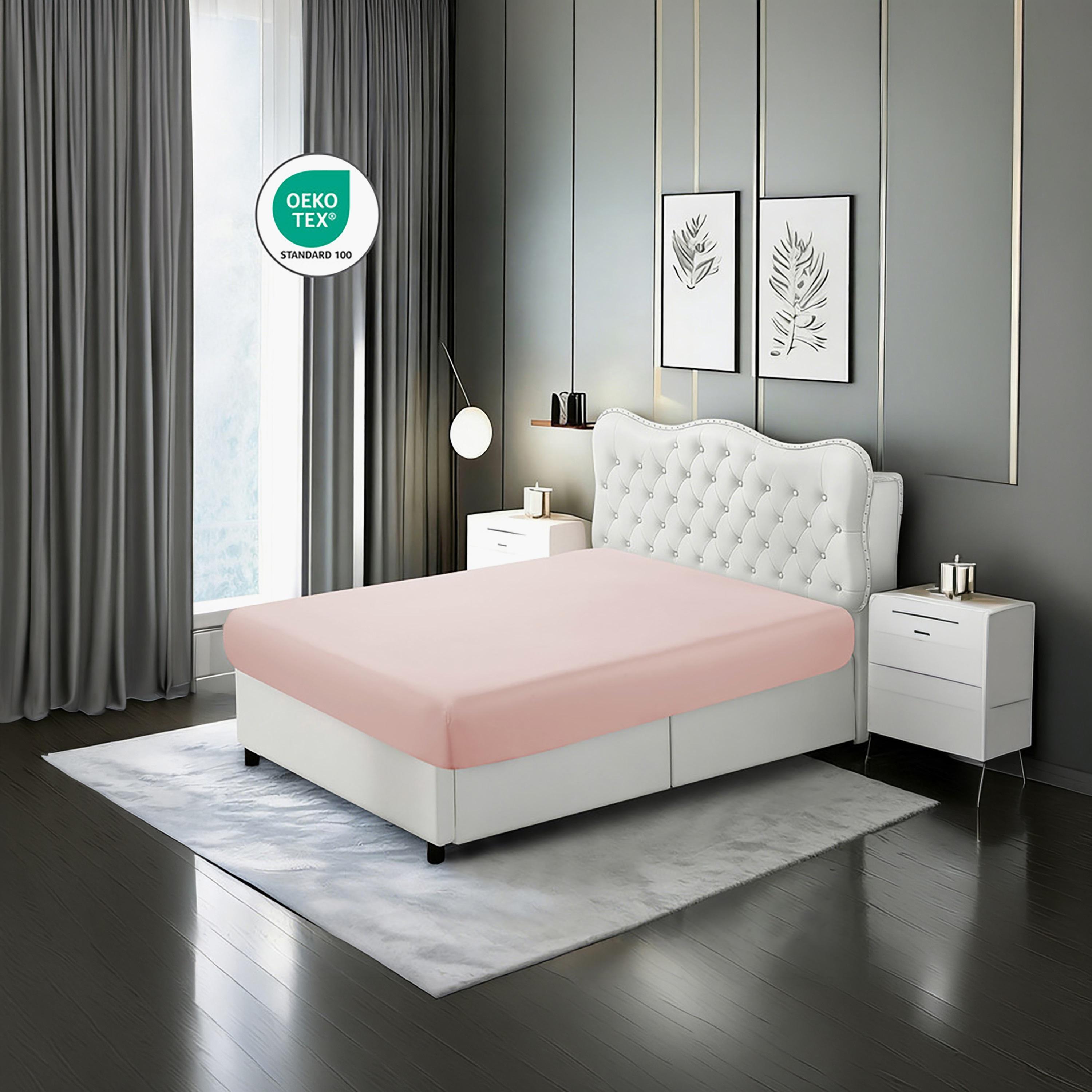 طقم ملاءات سرير دونيتيلا كوين سادة مضاد للحساسية يسمح بمرور الهواء - 150 × 200 سم-household-bedding-sheetsandpillowcases-fittedsheets-image-2