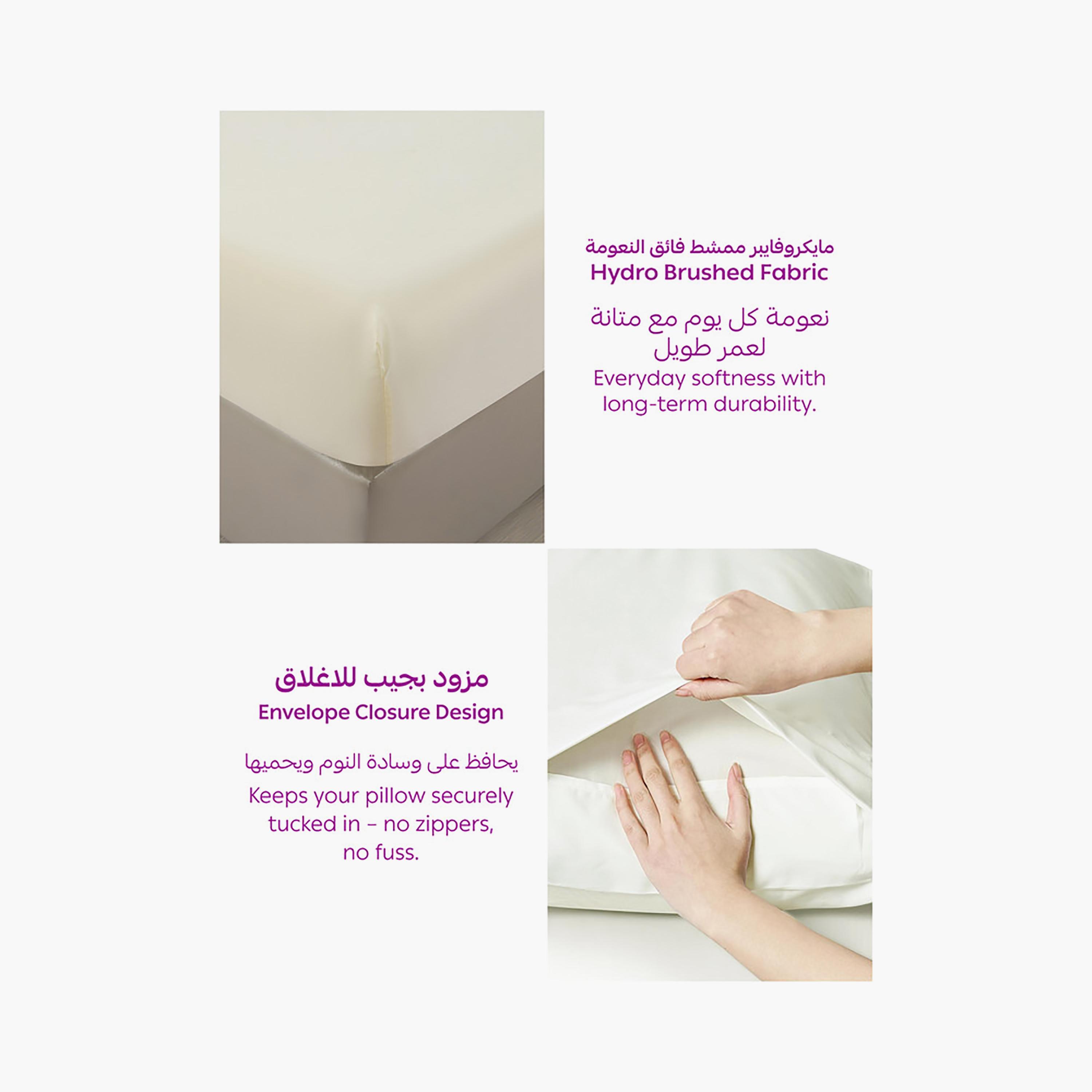 طقم ملاءات سرير دونيتيلا كوين سادة مضاد للحساسية يسمح بمرور الهواء - 150 × 200 سم-household-bedding-sheetsandpillowcases-fittedsheets-image-6